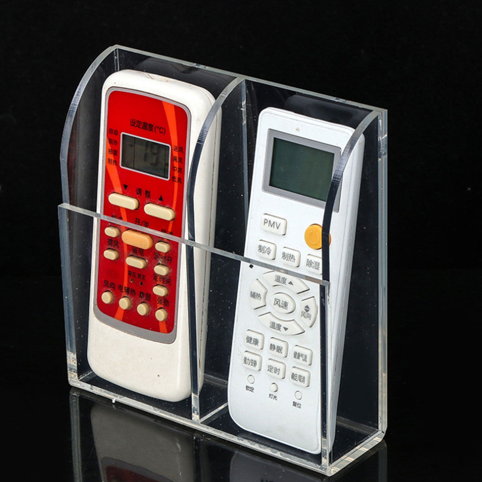 Acrylic Remote Control Holder Simple Wall Mount Media Organizer Transparent view 14