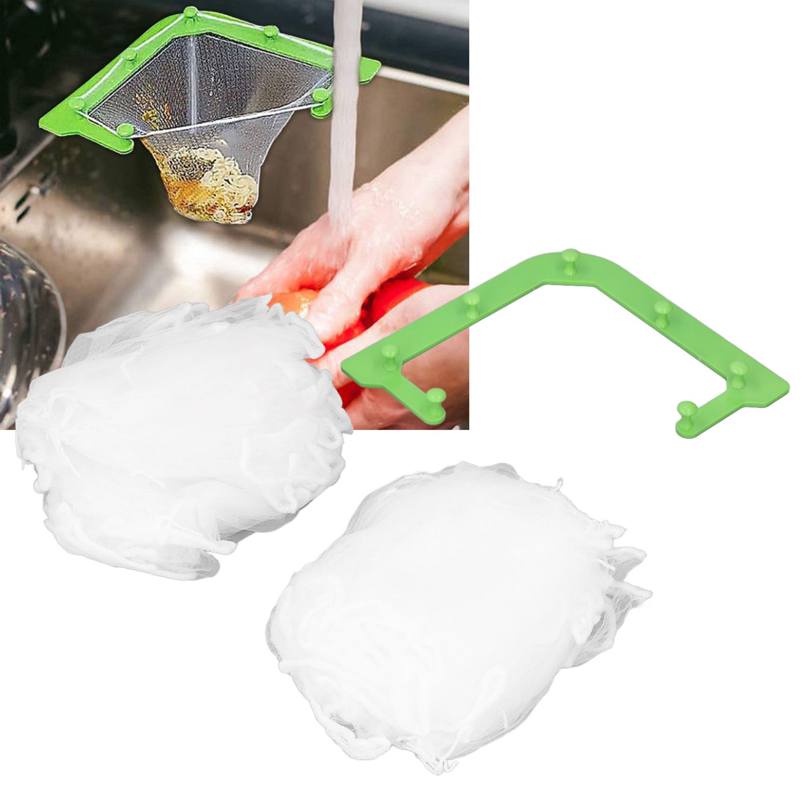 Hanging Net Drain Basket Fine Net Triangular Sink Garbage Storage Rack for view 11