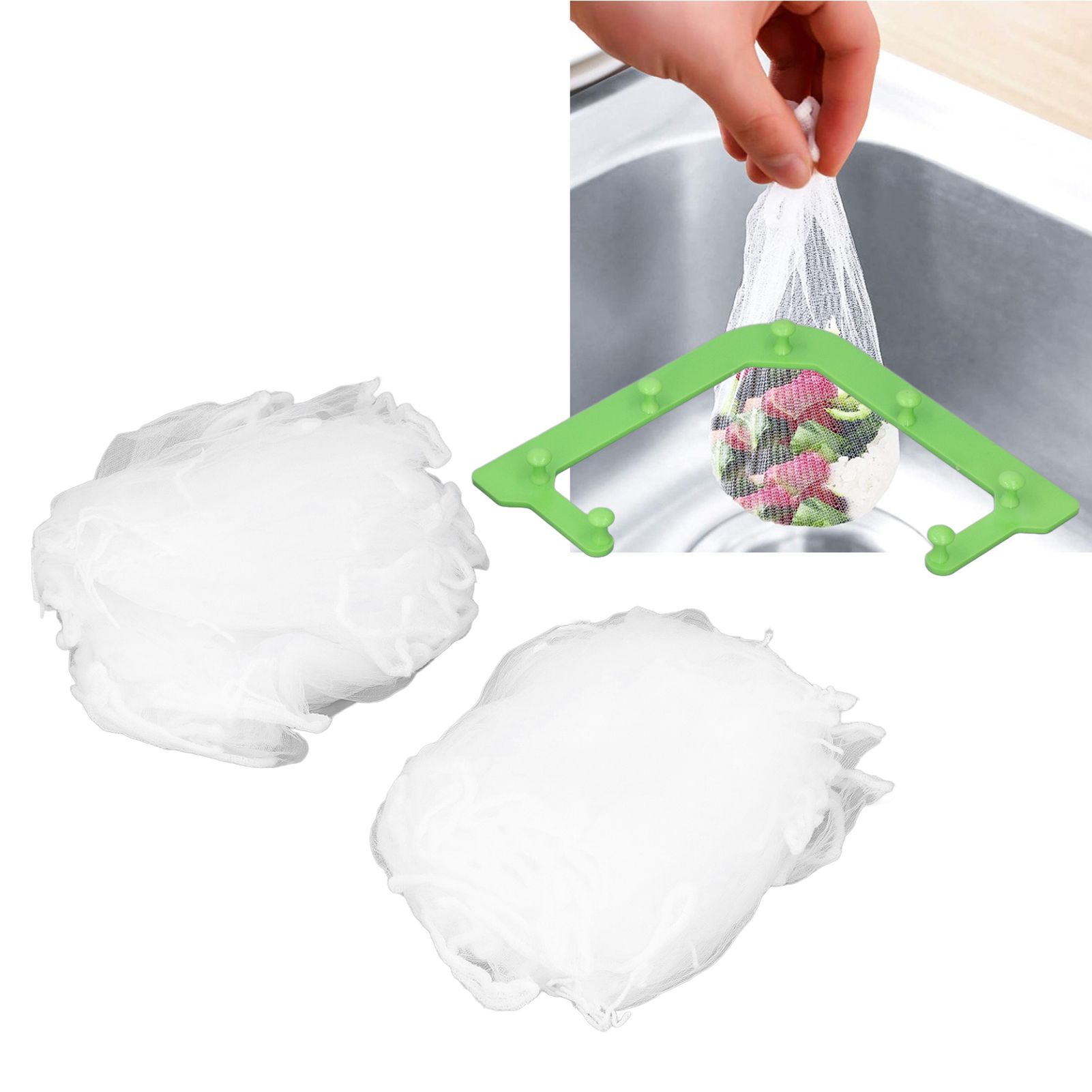 Hanging Net Drain Basket Fine Net Triangular Sink Garbage Storage Rack for view 12