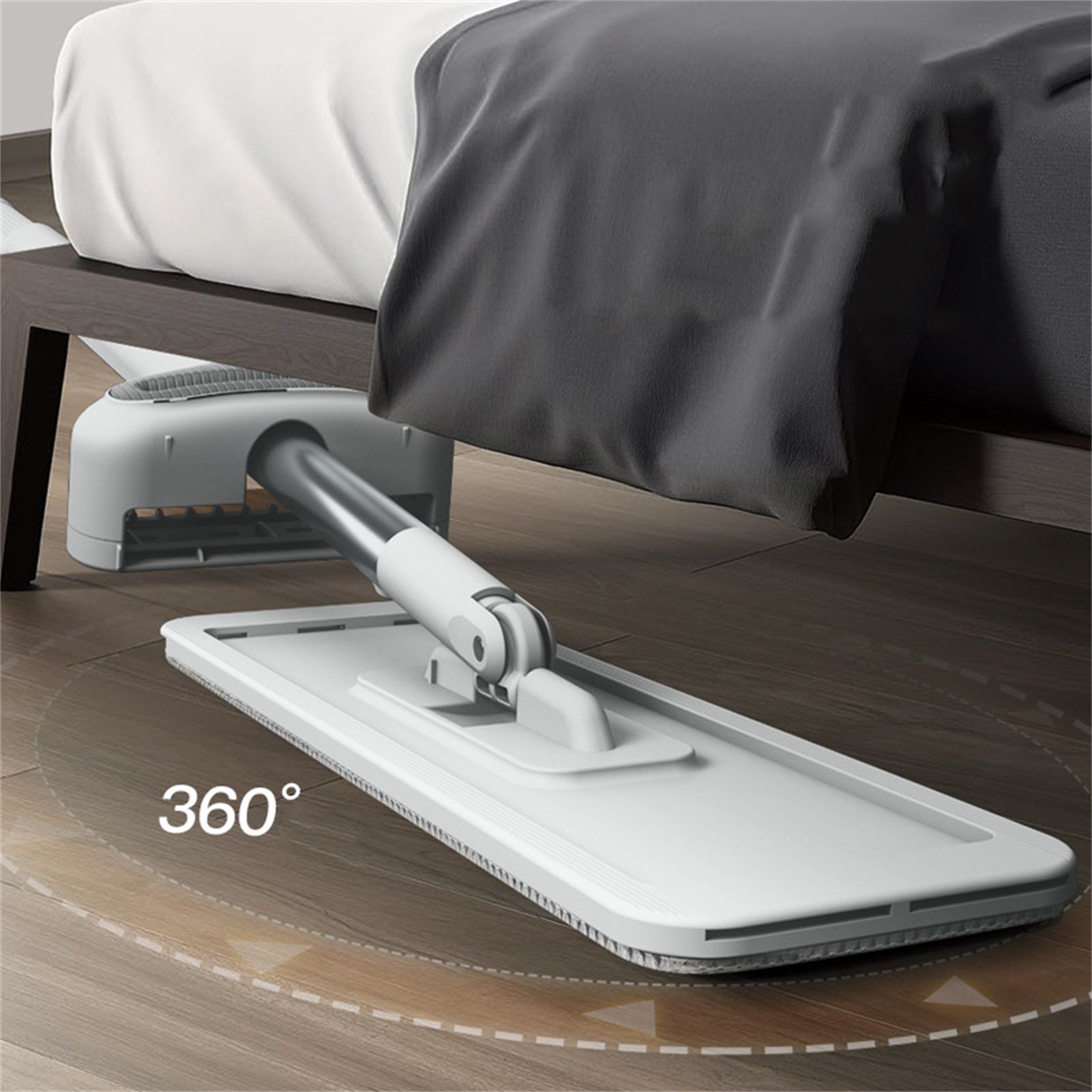 Microfiber Flat Mop Hand Wash Free Long Handle Large Flat Mop Dry Wet Use view 5
