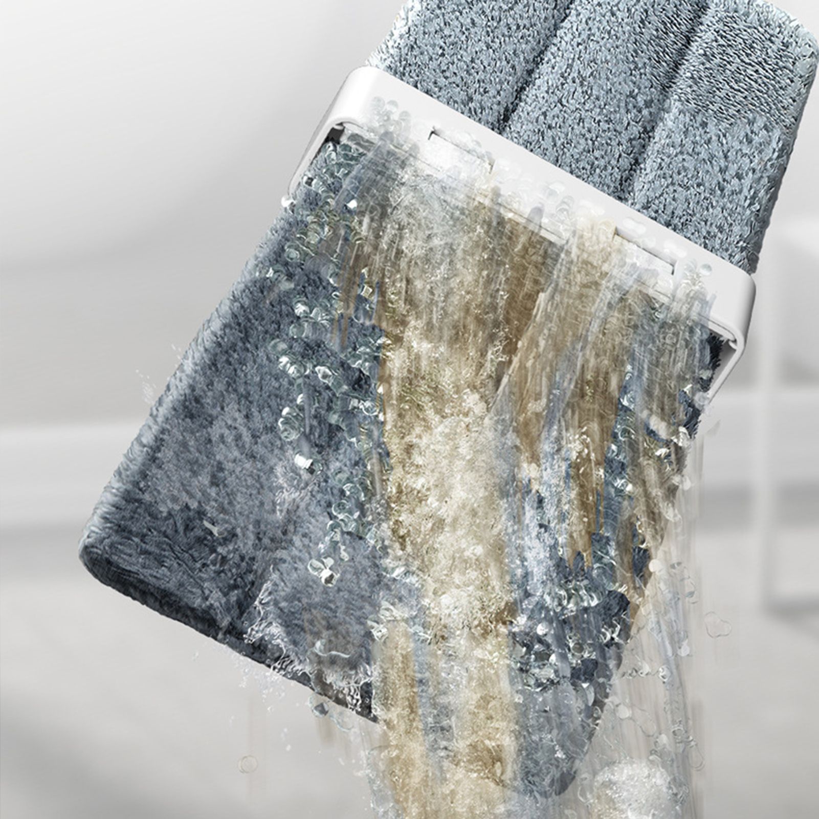 Microfiber Flat Mop Hand Wash Free Long Handle Large Flat Mop Dry Wet Use view 13