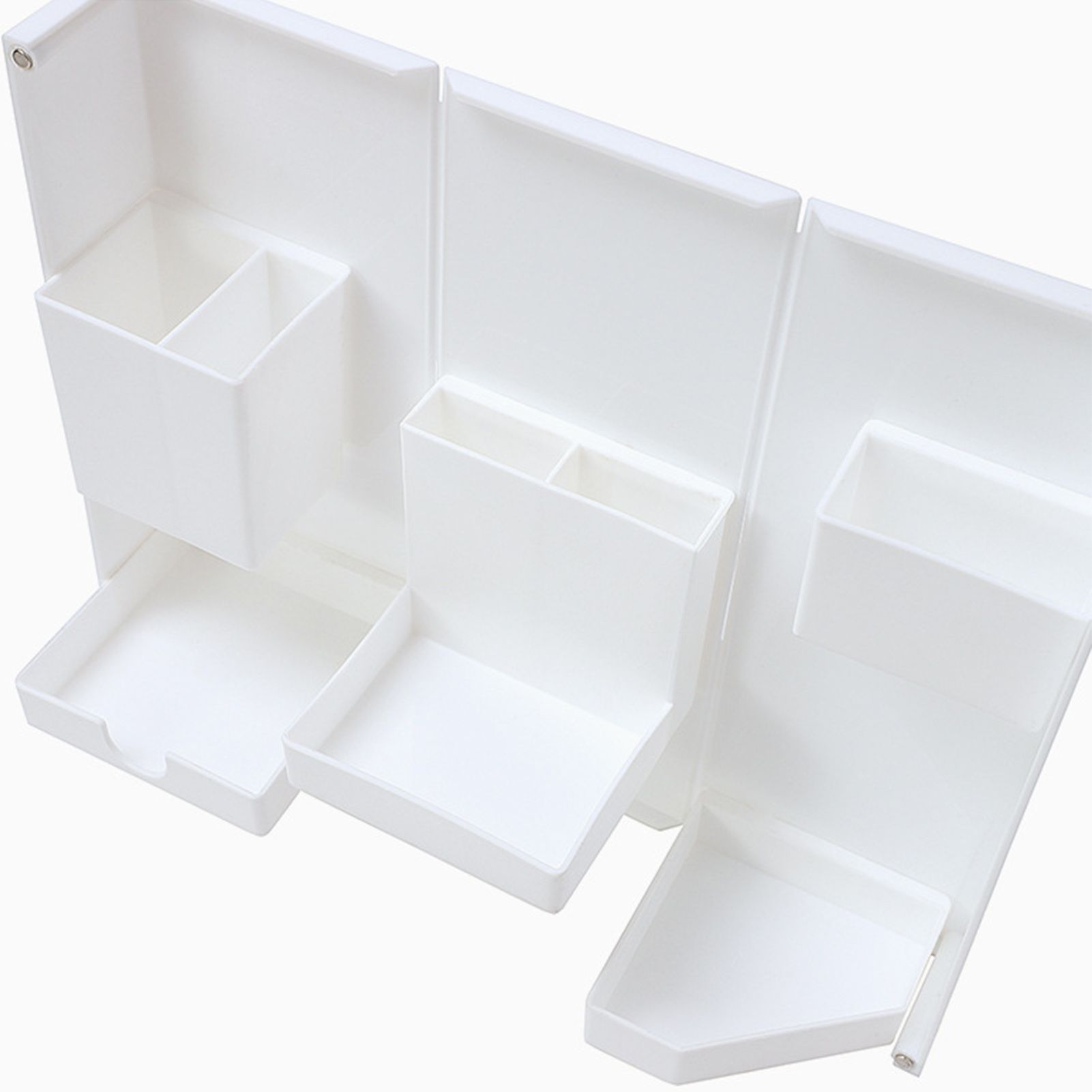 Folding Standable Stationery Box Office Pencil Holder Desktop Magnetic Plastic view 5