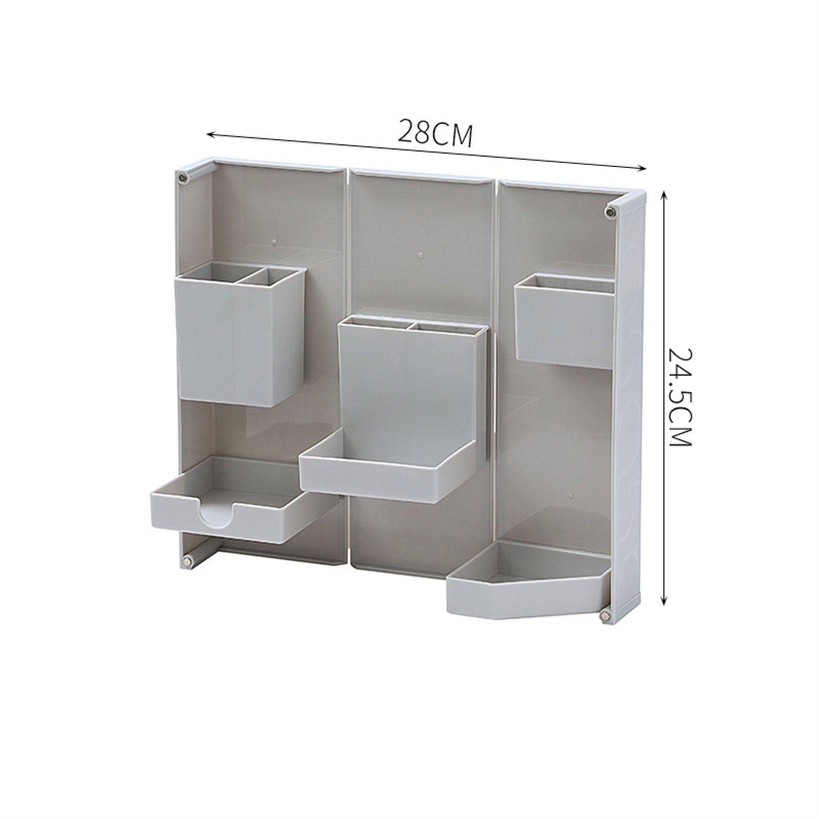 Folding Standable Stationery Box Office Pencil Holder Desktop Magnetic Plastic view 2