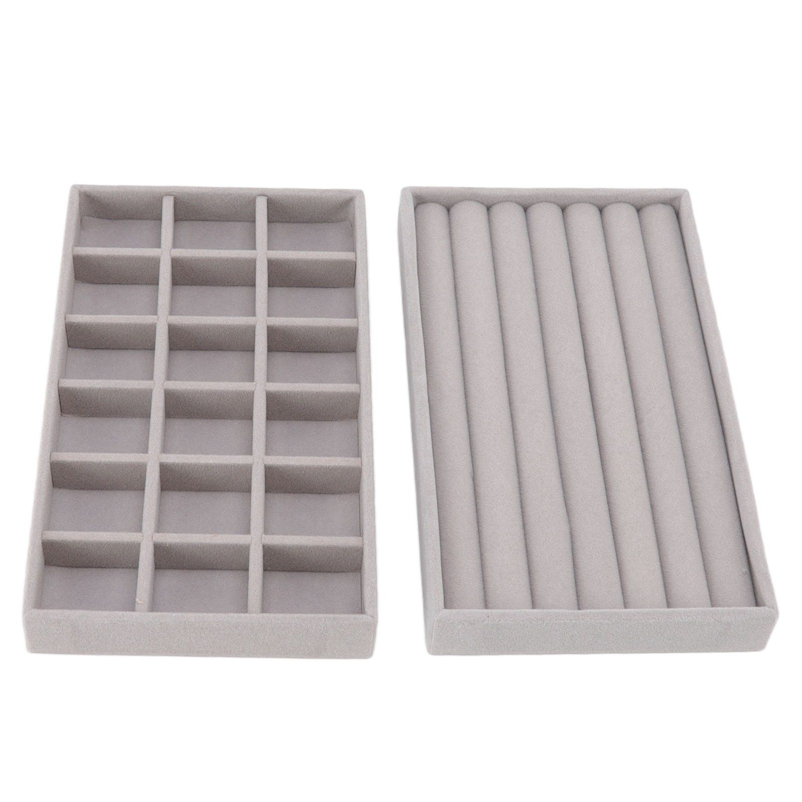 Jewelry Storage Box Various Grid Space Saving Flocked Cloth Jewelry Selection view 4