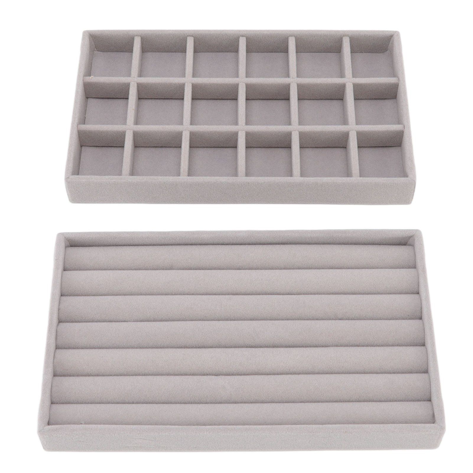 Jewelry Storage Box Various Grid Space Saving Flocked Cloth Jewelry Selection view 8