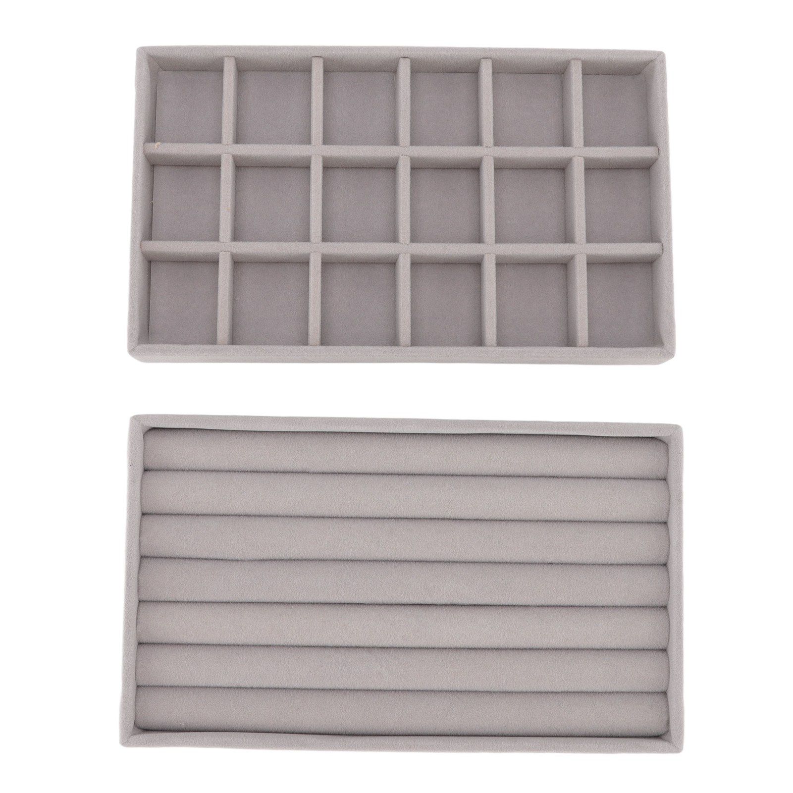 Jewelry Storage Box Various Grid Space Saving Flocked Cloth Jewelry Selection view 9