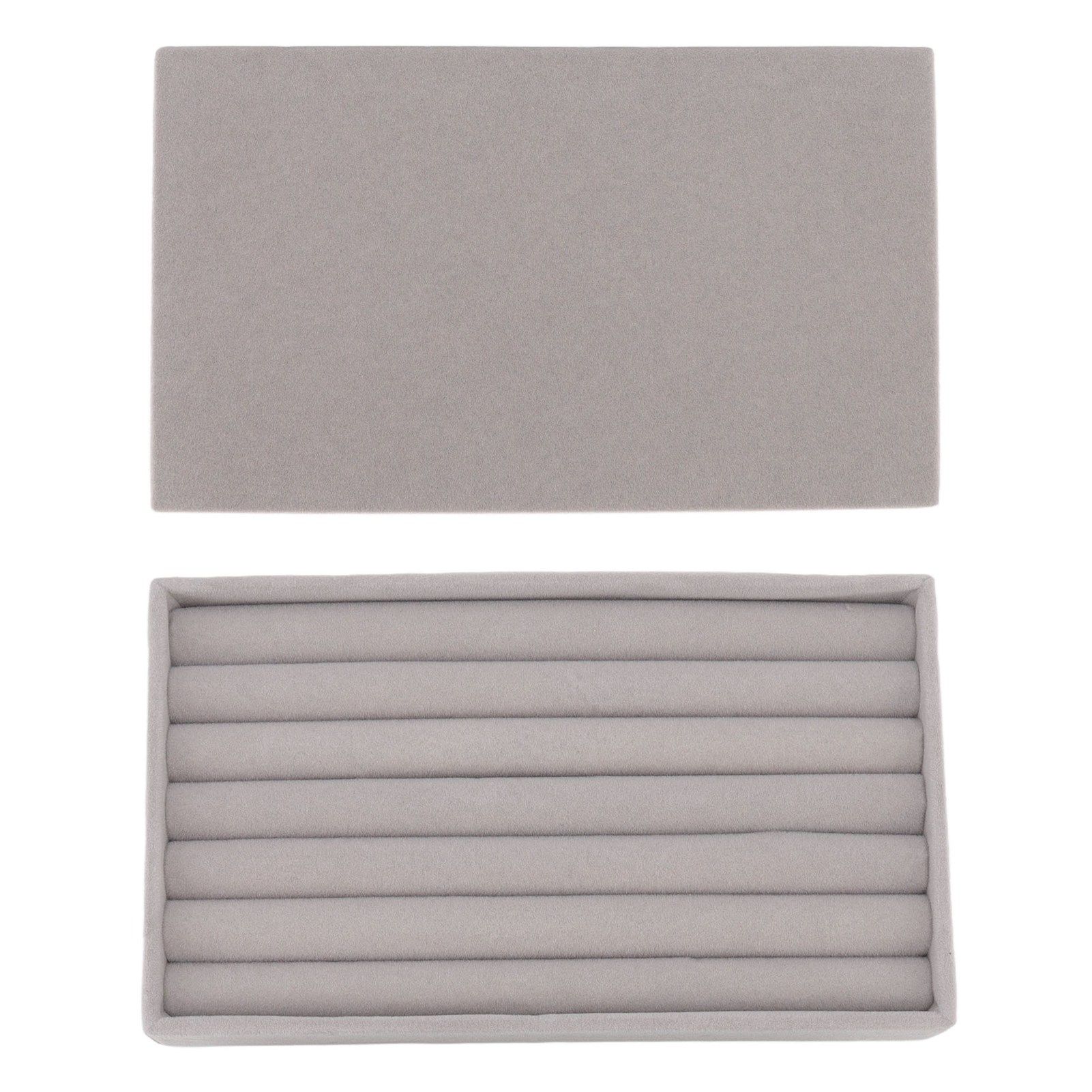 Jewelry Storage Box Various Grid Space Saving Flocked Cloth Jewelry Selection view 10