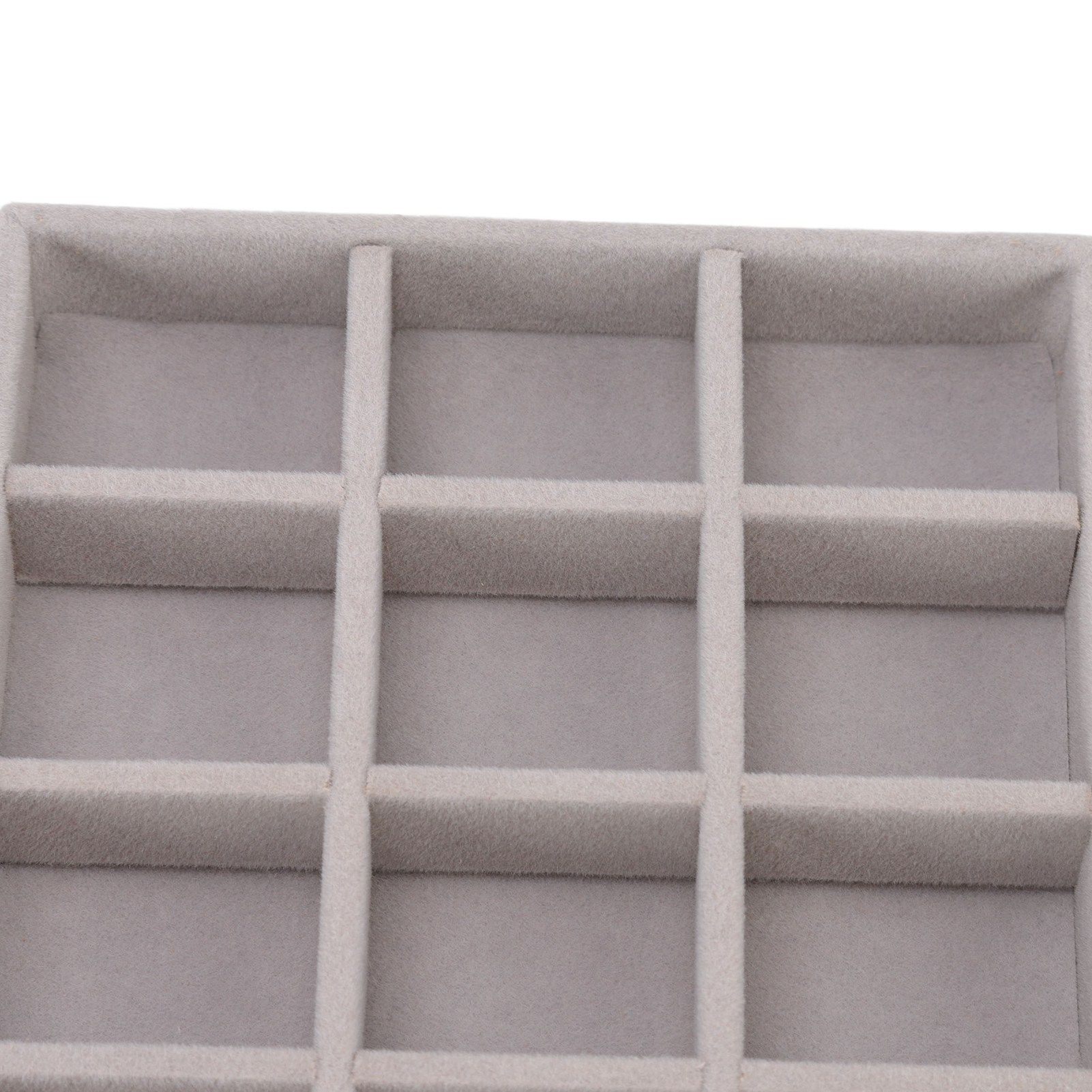Jewelry Storage Box Various Grid Space Saving Flocked Cloth Jewelry Selection view 15