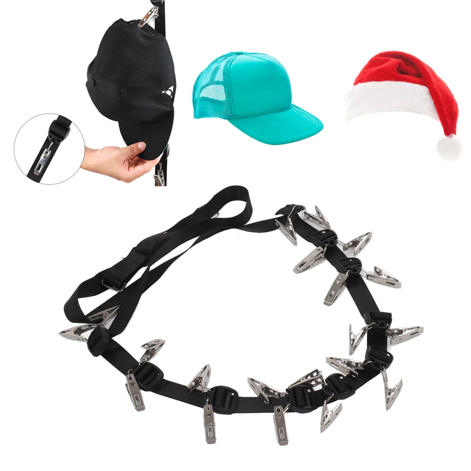 Hat Rack Stainless Steel Wall Mounted Practical Hat Organizer for Home Door Black view 11