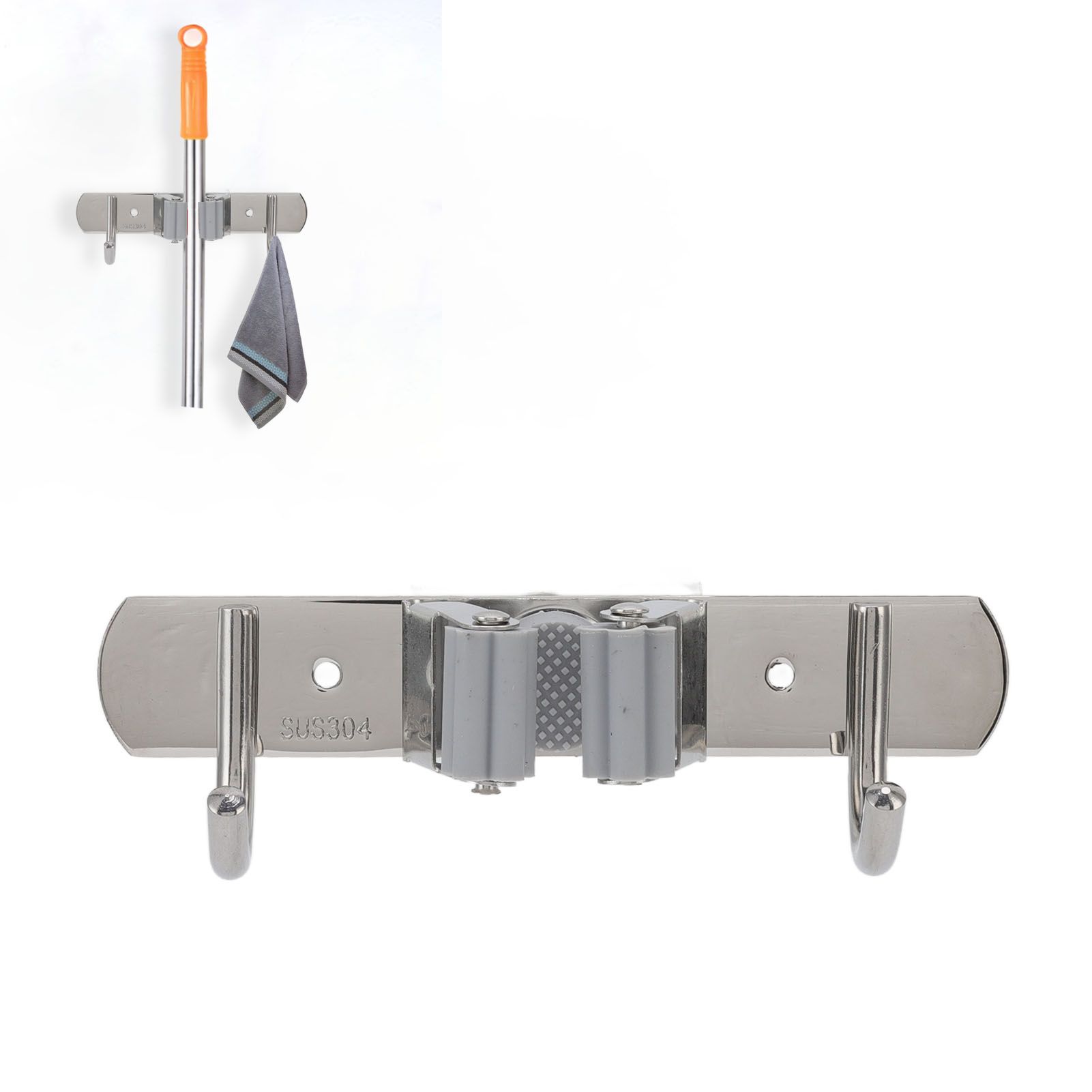 Wall Mounted Mop Organizer Holder Kitchen Bathroom Hardware Hook Pendant view 11