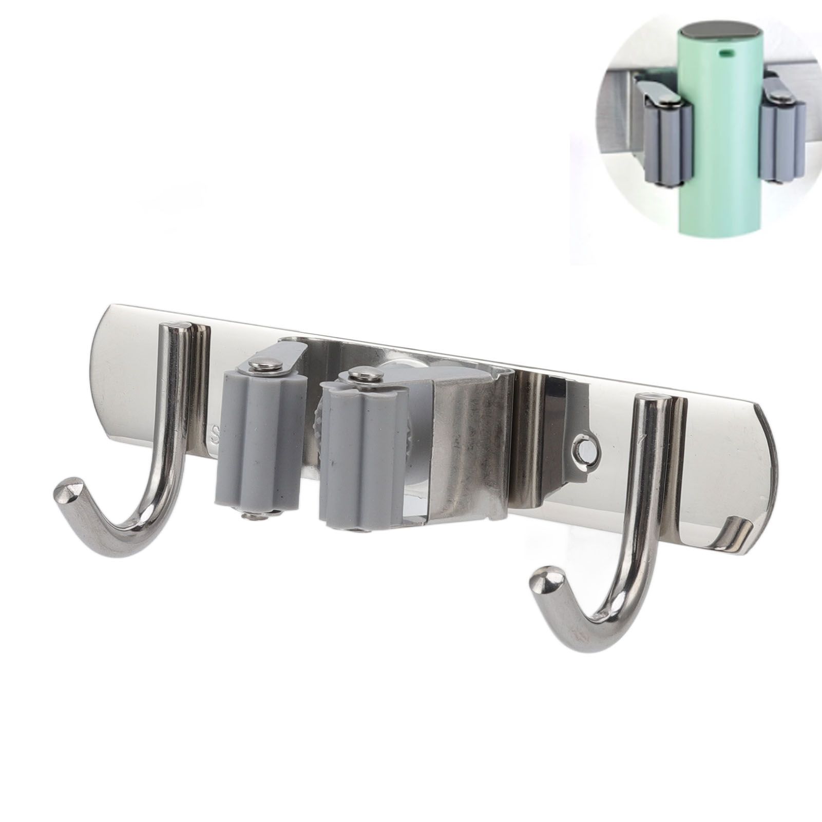 Wall Mounted Mop Organizer Holder Kitchen Bathroom Hardware Hook Pendant view 12