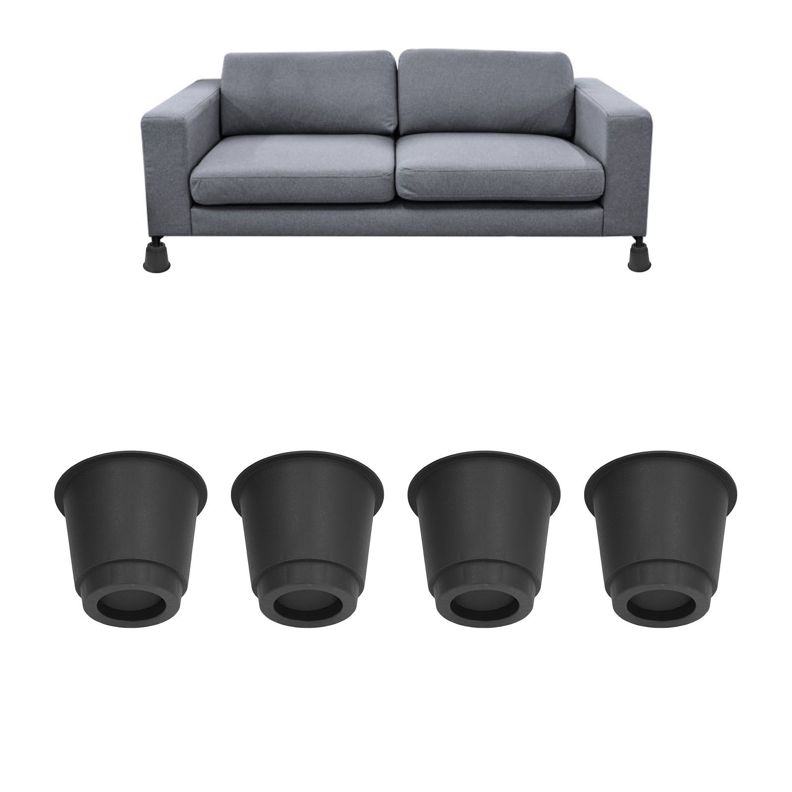 4 Pcs Plastic Furniture Risers 5 Inch Heavy Duty Stackable Circle Bed Lifter view 11