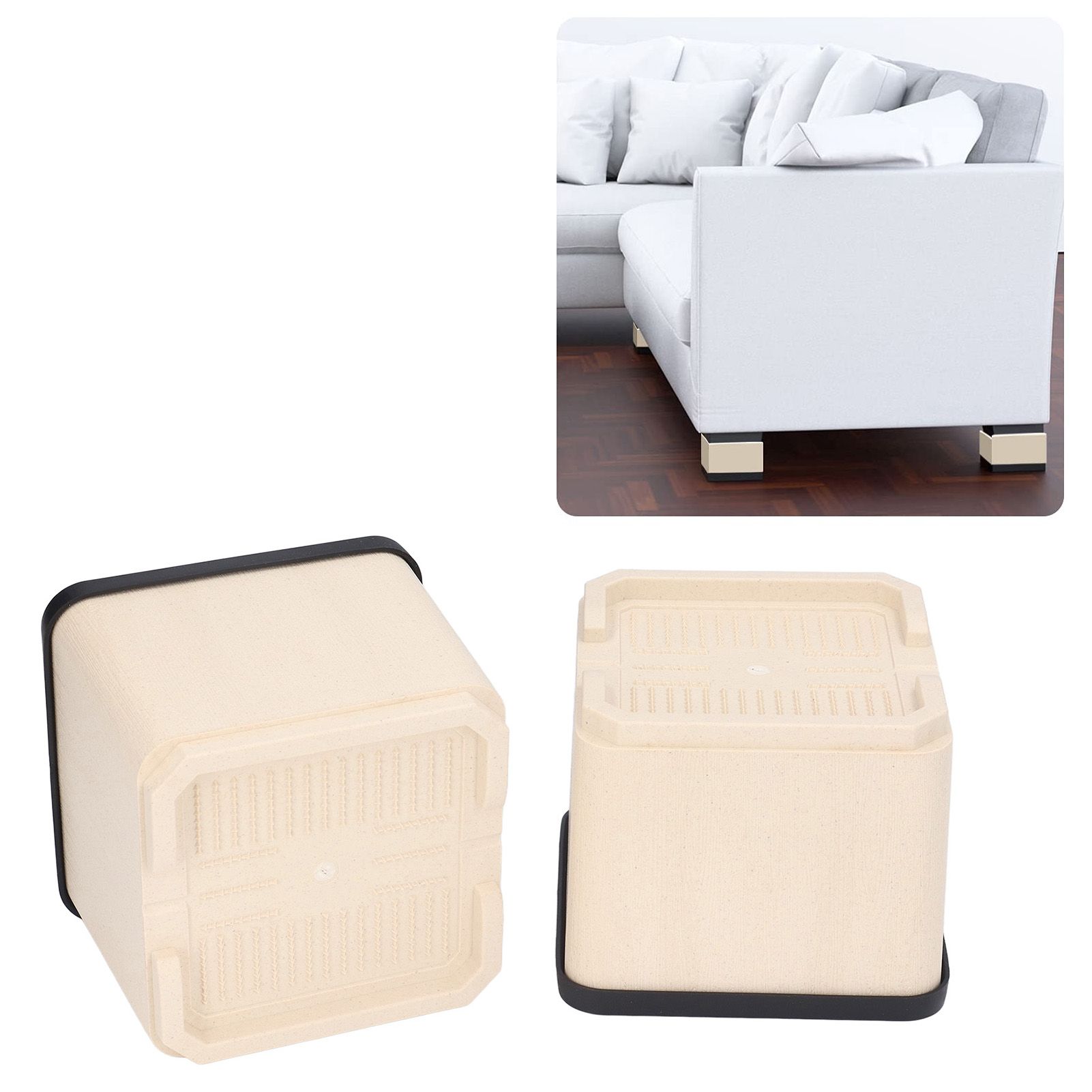 4Pcs Bed Risers Plastic Anti Vibration Pads Furniture Risers for Washing view 11