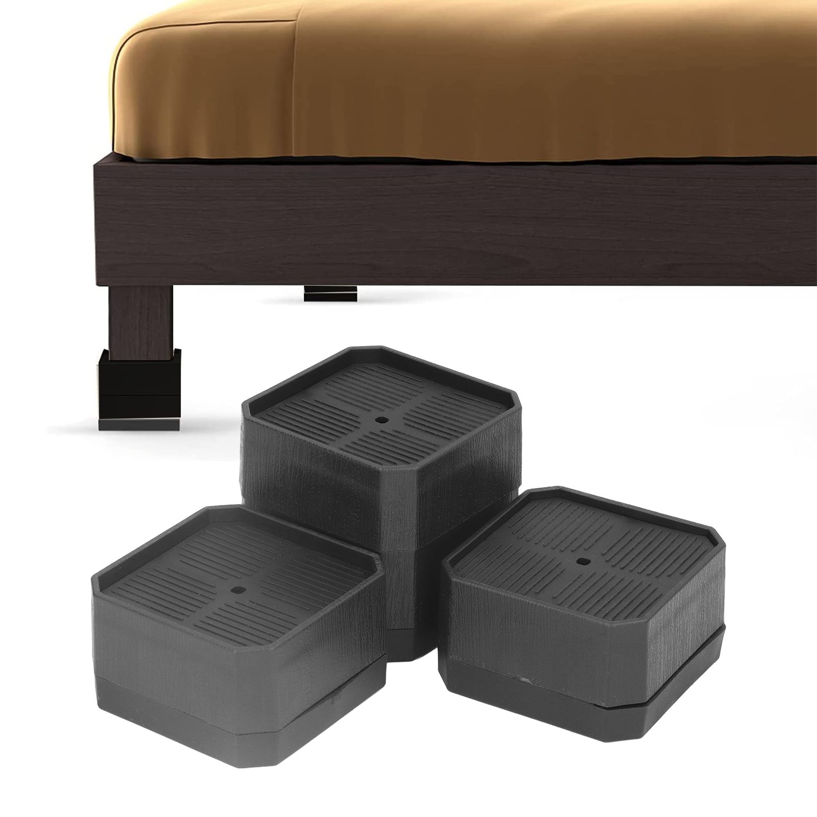 8 Set Full Covered Bed Risers Anti Slip Stackable Furniture Risers for Cabinet view 12