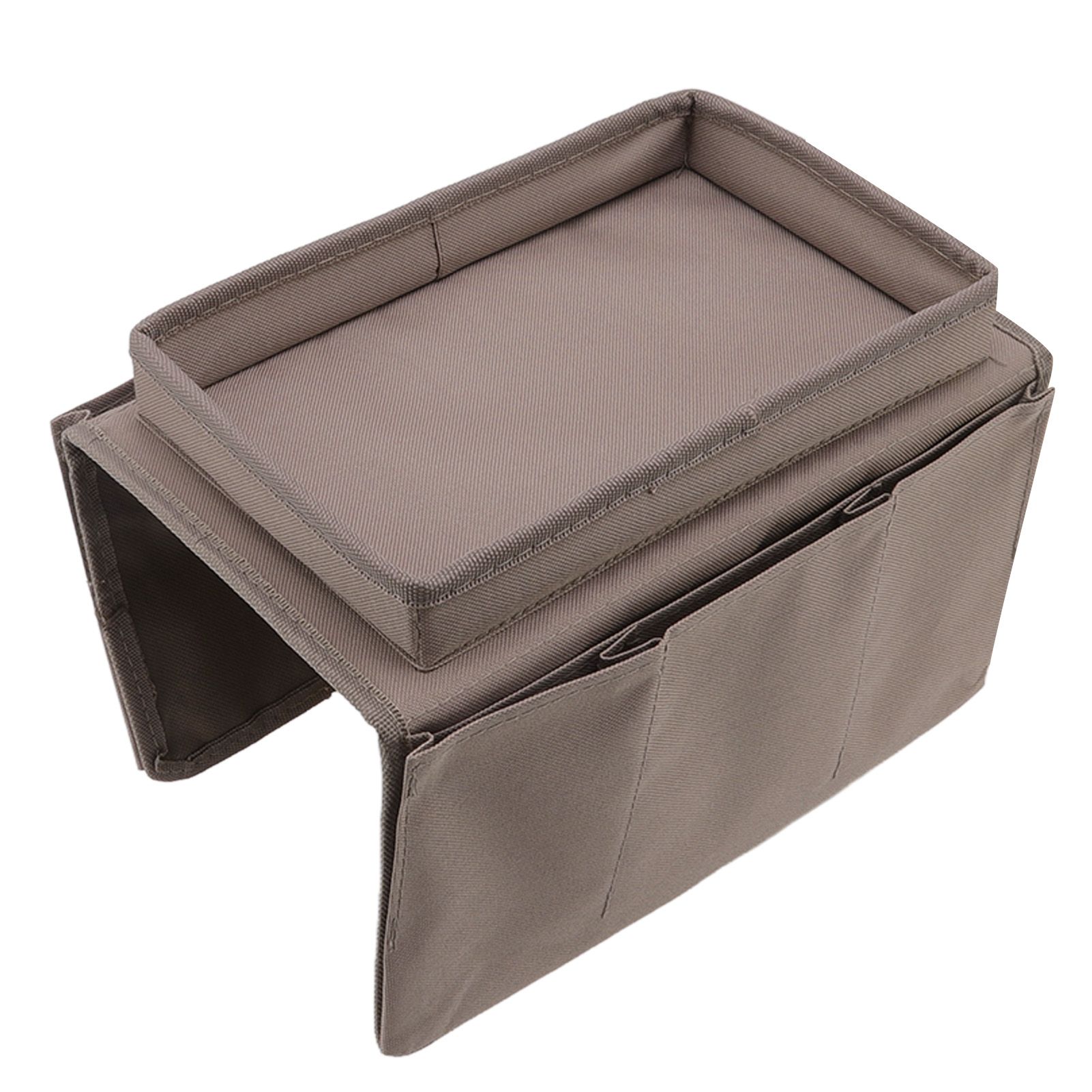 Sofa Tray Folding Arm Storage Holder Table 600D Oxford Cloth Side Pockets for view 3