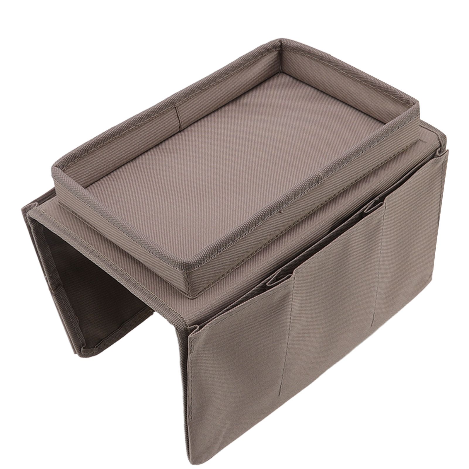 Sofa Tray Folding Arm Storage Holder Table 600D Oxford Cloth Side Pockets for view 6