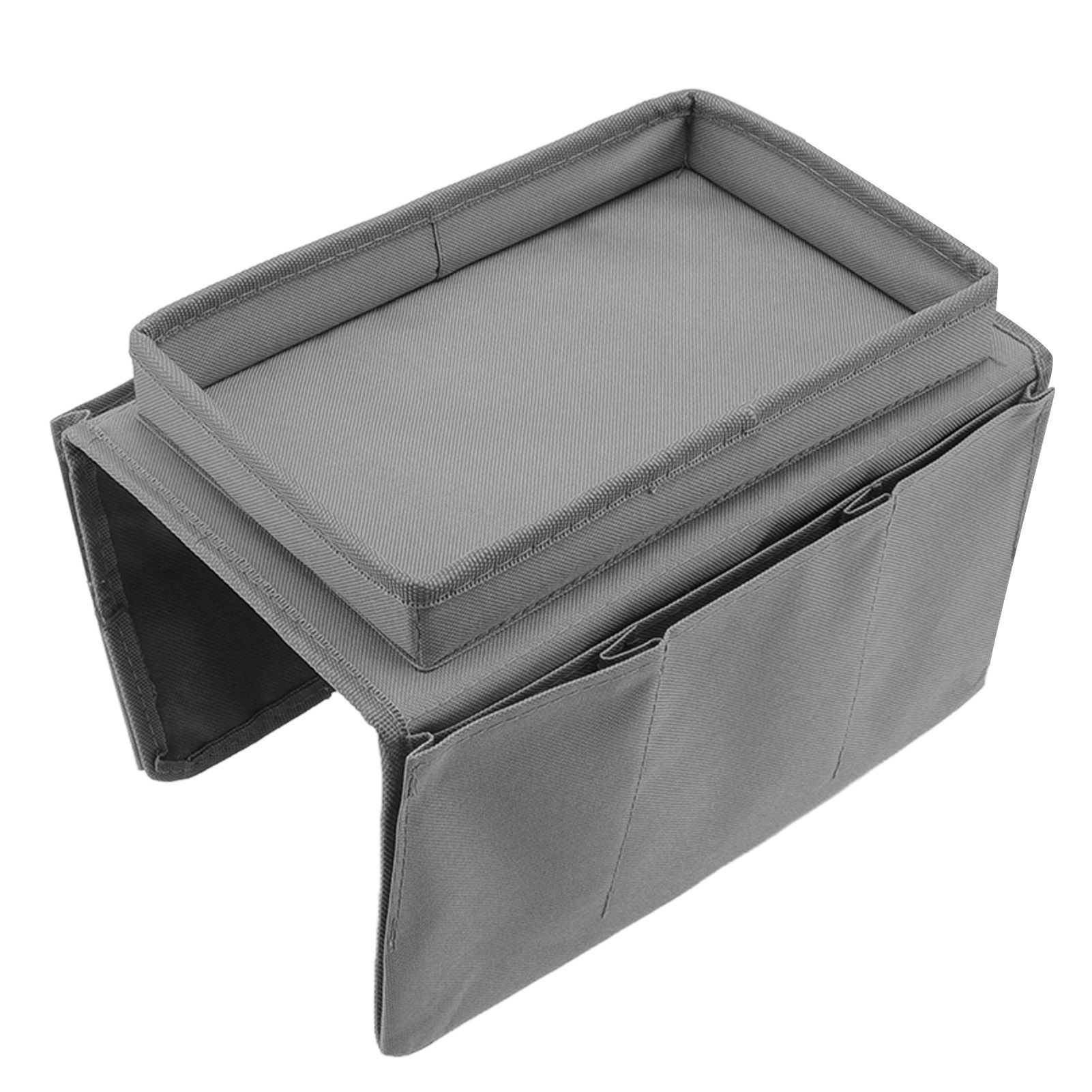 Sofa Tray Folding Arm Storage Holder Table 600D Oxford Cloth Side Pockets for view 3
