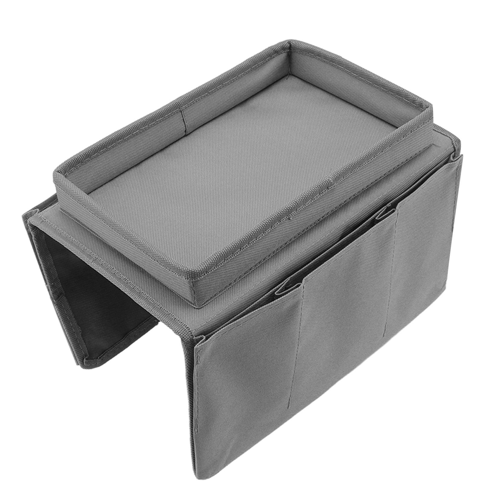 Sofa Tray Folding Arm Storage Holder Table 600D Oxford Cloth Side Pockets for view 9