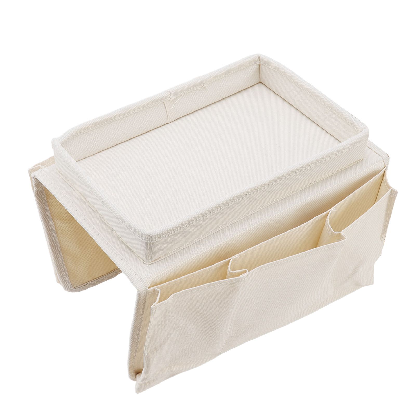 Sofa Tray Folding Arm Storage Holder Table 600D Oxford Cloth Side Pockets for view 4