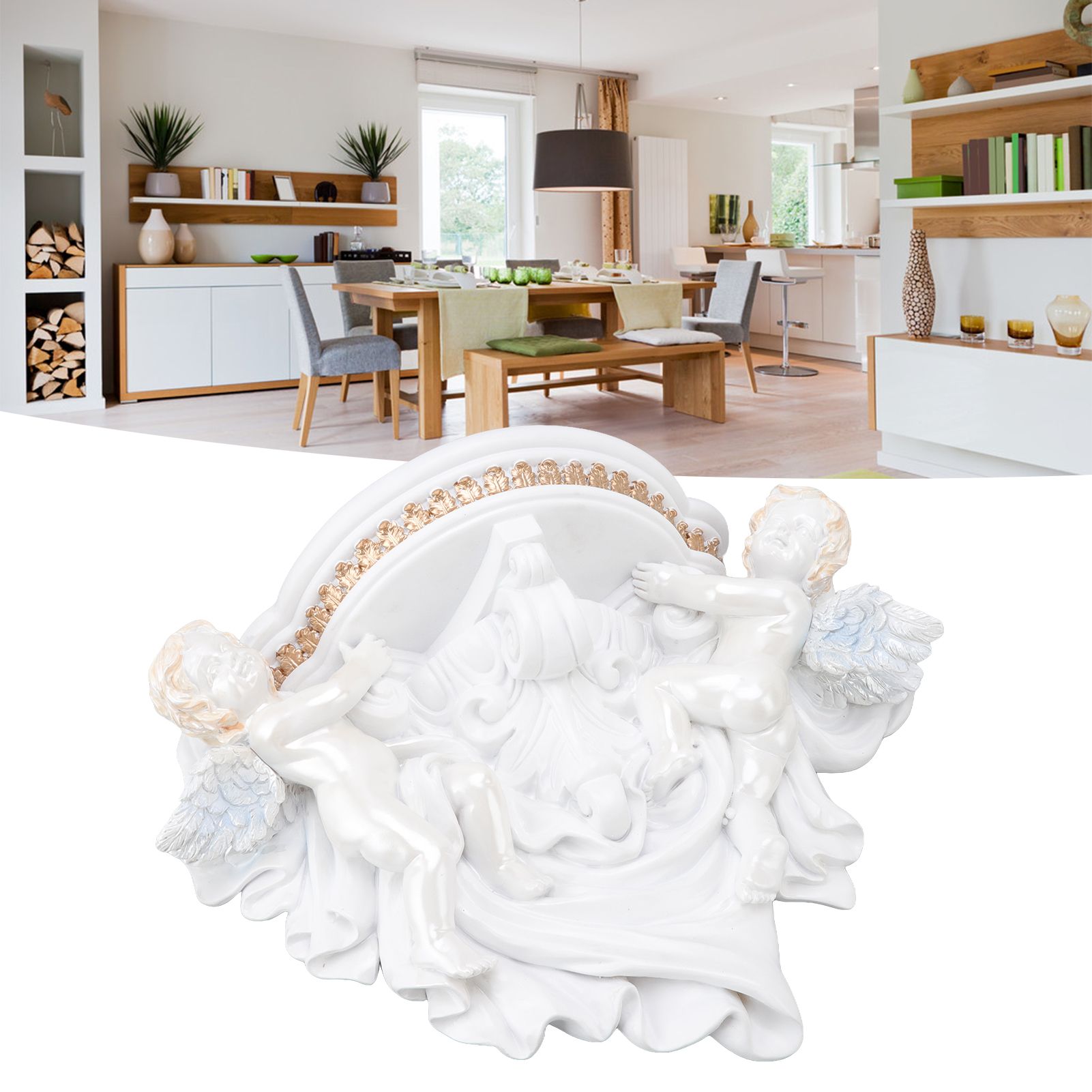 Resin Angel Wall Shelf European Exquisite Beautiful Decoration Rack for view 11
