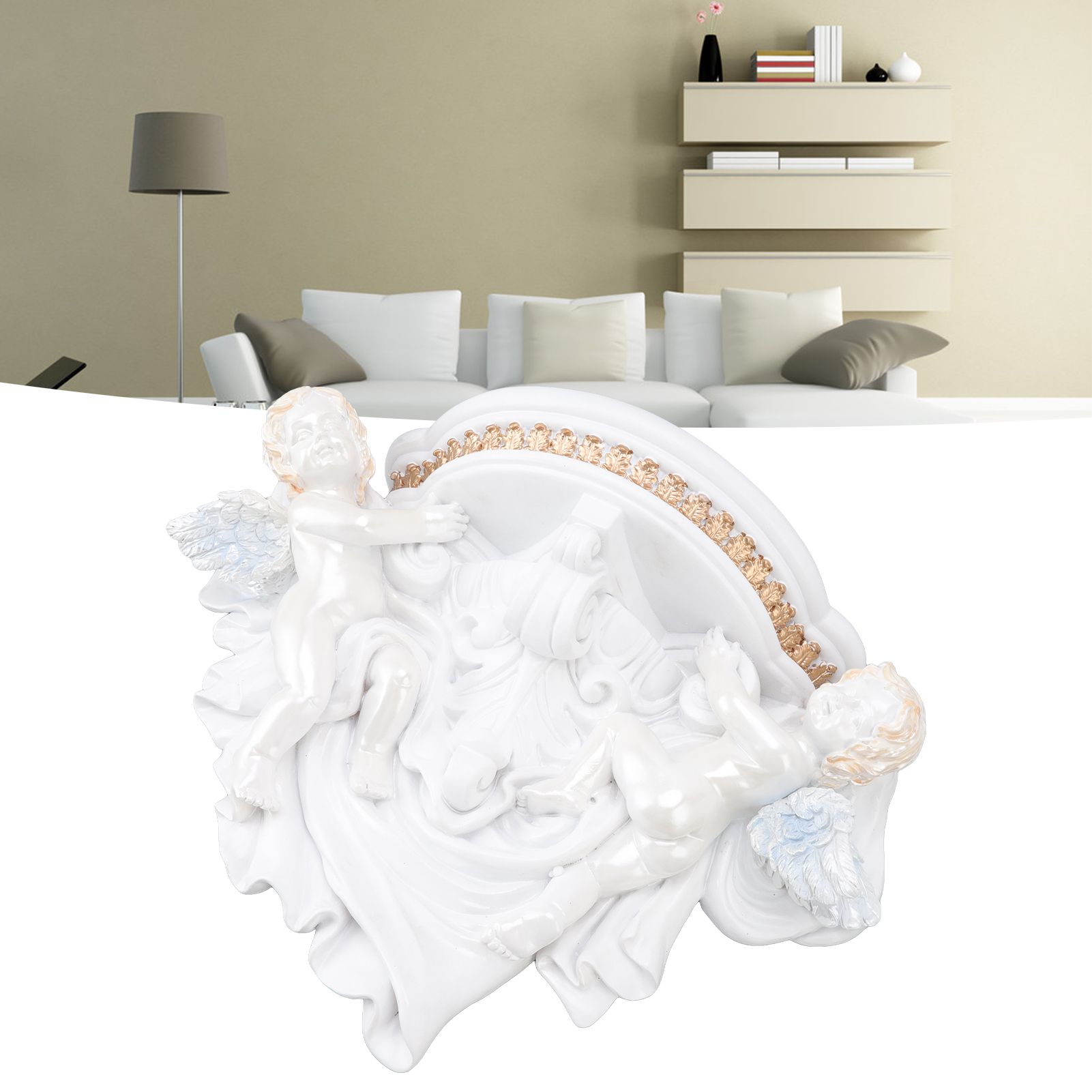 Resin Angel Wall Shelf European Exquisite Beautiful Decoration Rack for view 12