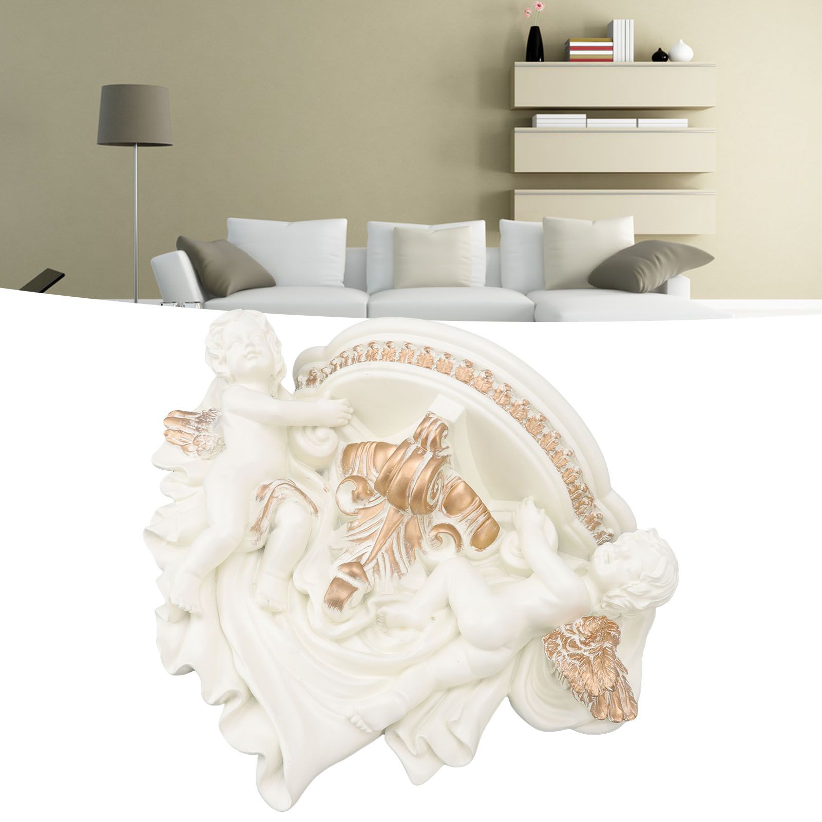 Resin Angel Wall Shelf European Exquisite Beautiful Decoration Rack for view 12