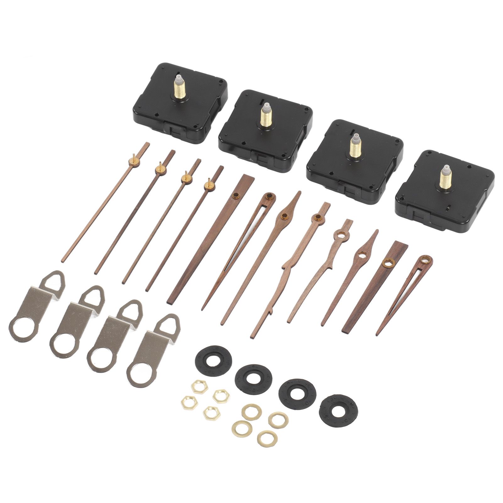 Clock Repairing Replacement Kit with Walnut Wood Hands and Quartz Movement view 3