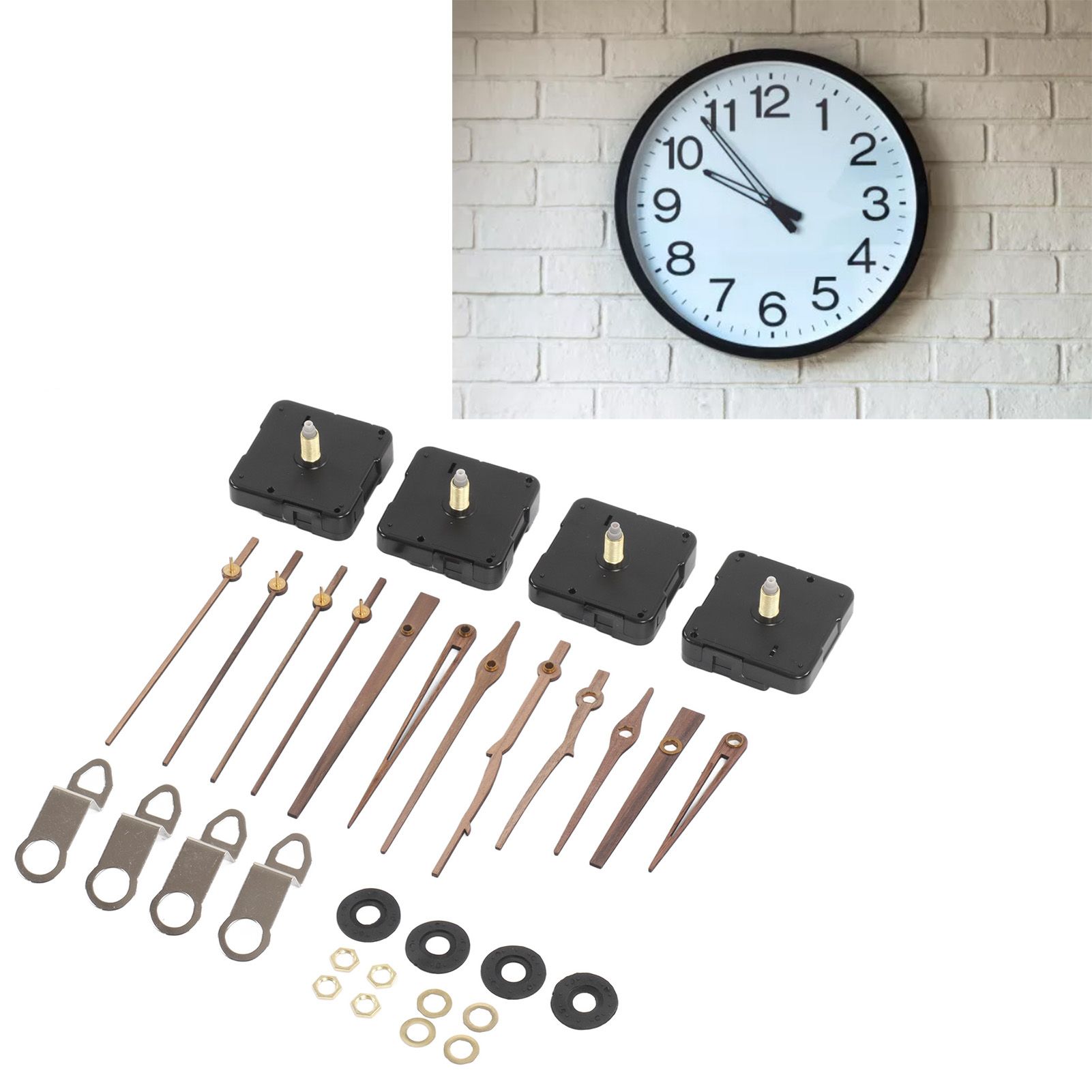 Clock Repairing Replacement Kit with Walnut Wood Hands and Quartz Movement view 11