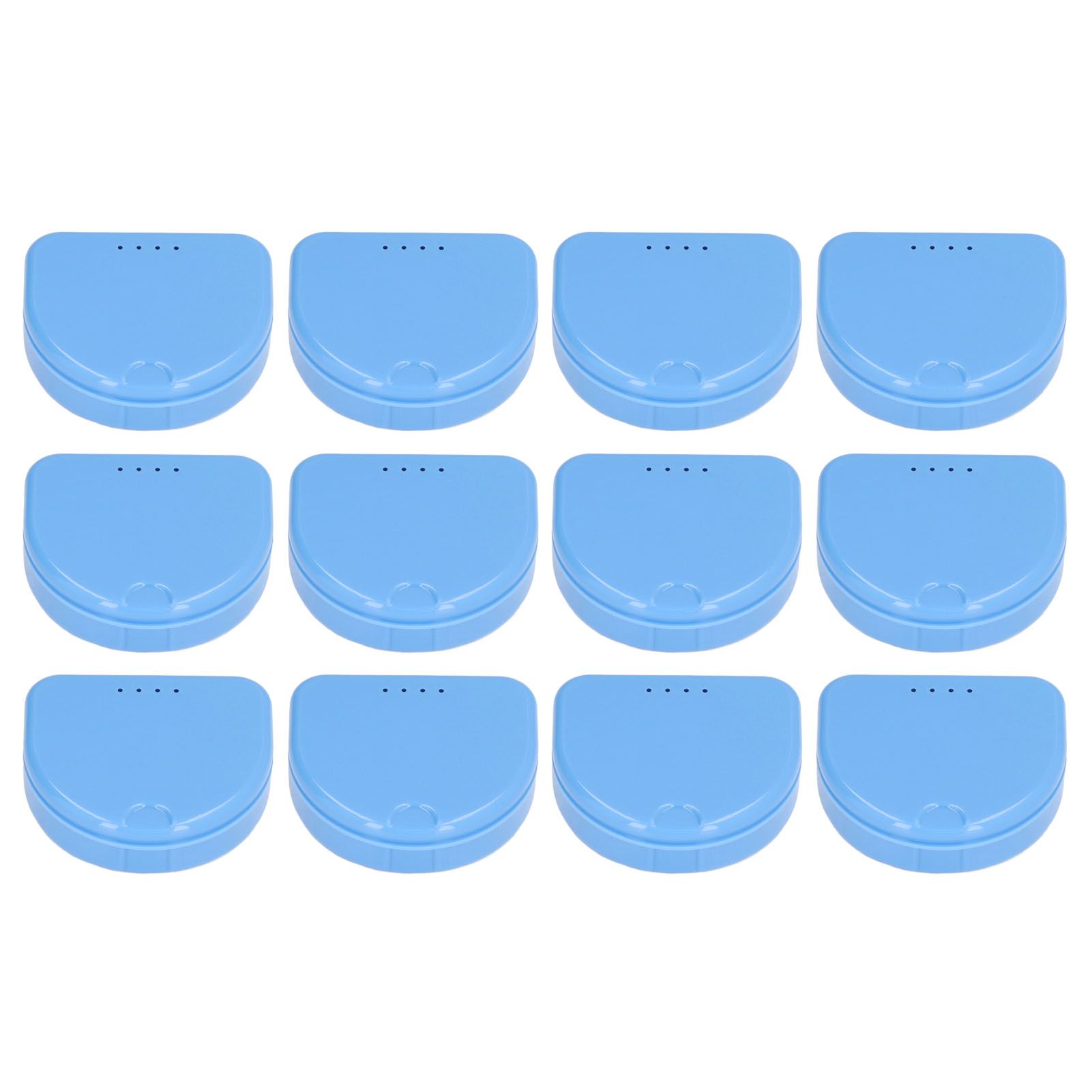 12 Pcs Denture Box Plastic Tooth Dental Orthodontic Retainer Compact Storage Case
