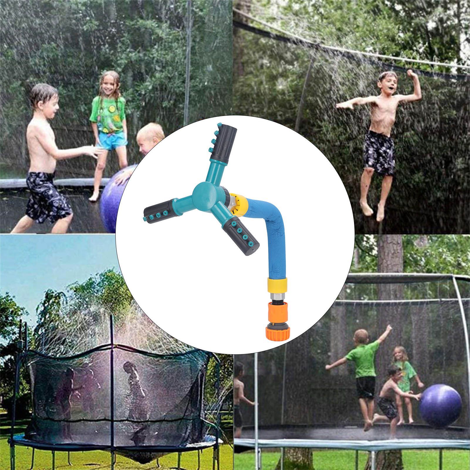Trampoline Sprinkler Auto Rotate Children Outdoors Plastic Whirling Sprinkler view 11