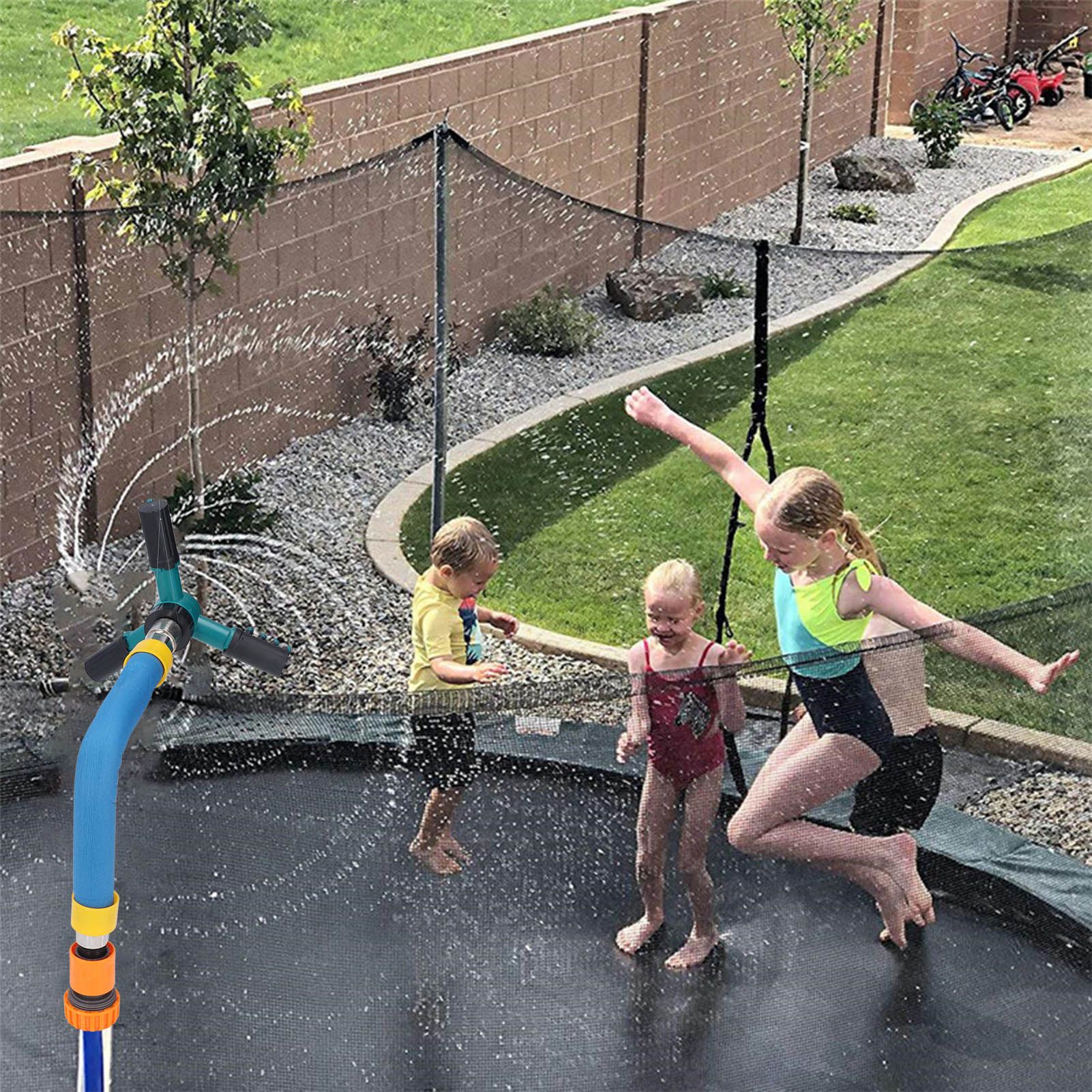Trampoline Sprinkler Auto Rotate Children Outdoors Plastic Whirling Sprinkler view 12