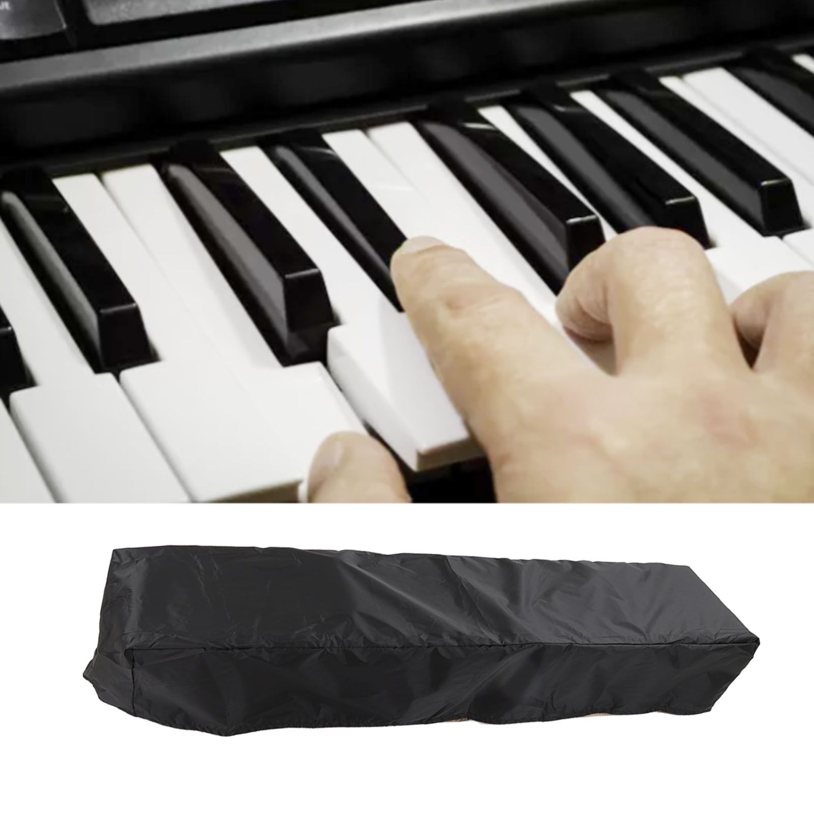 Piano Keyboard Dust Cover Waterproof Breathable Stretchy Black Electric Piano view 12