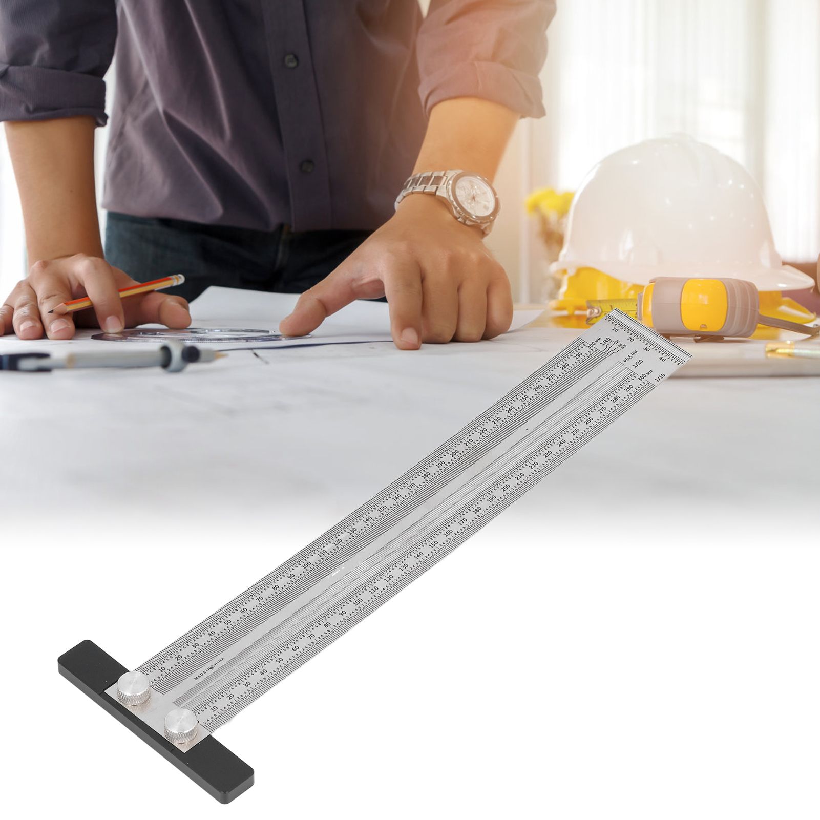 Woodworking Marking T Rulers Positioning Scribing Ruler Gauge Carpenter view 11