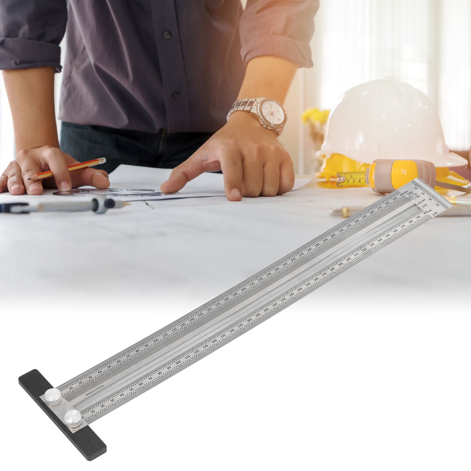 Woodworking Marking T Rulers Positioning Scribing Ruler Gauge Carpenter view 11