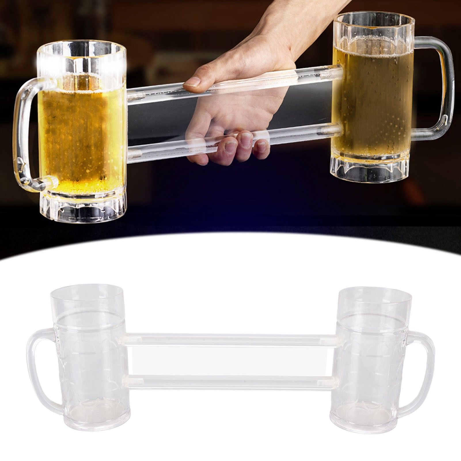 Beer Mug Anti Drop Crystal Lead Free Drinking Glasses with Handle for Bar KTV view 11