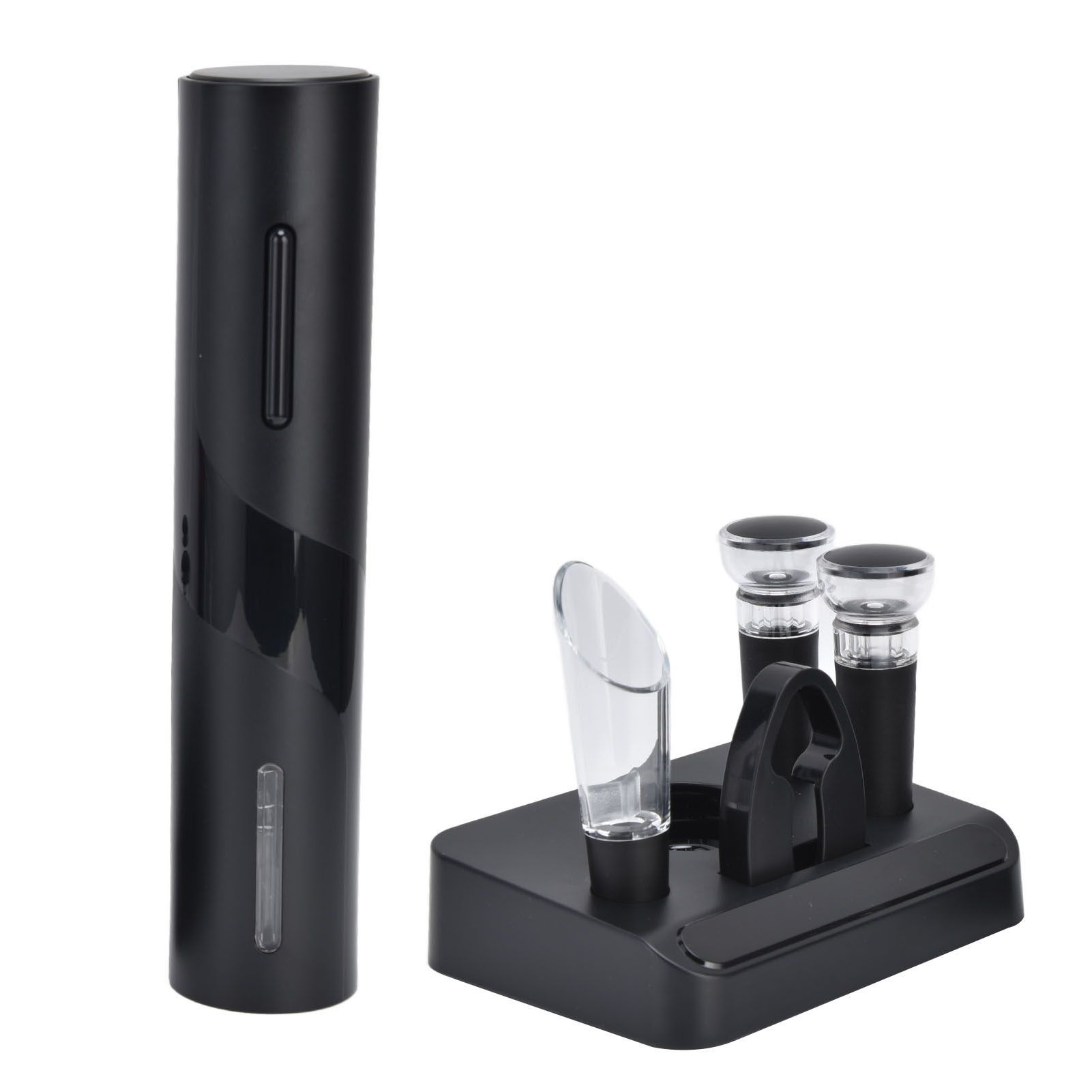 Electric Wine Opener Foil Cutter Aerator Pourer Wine Stopper Set with Storage view 2