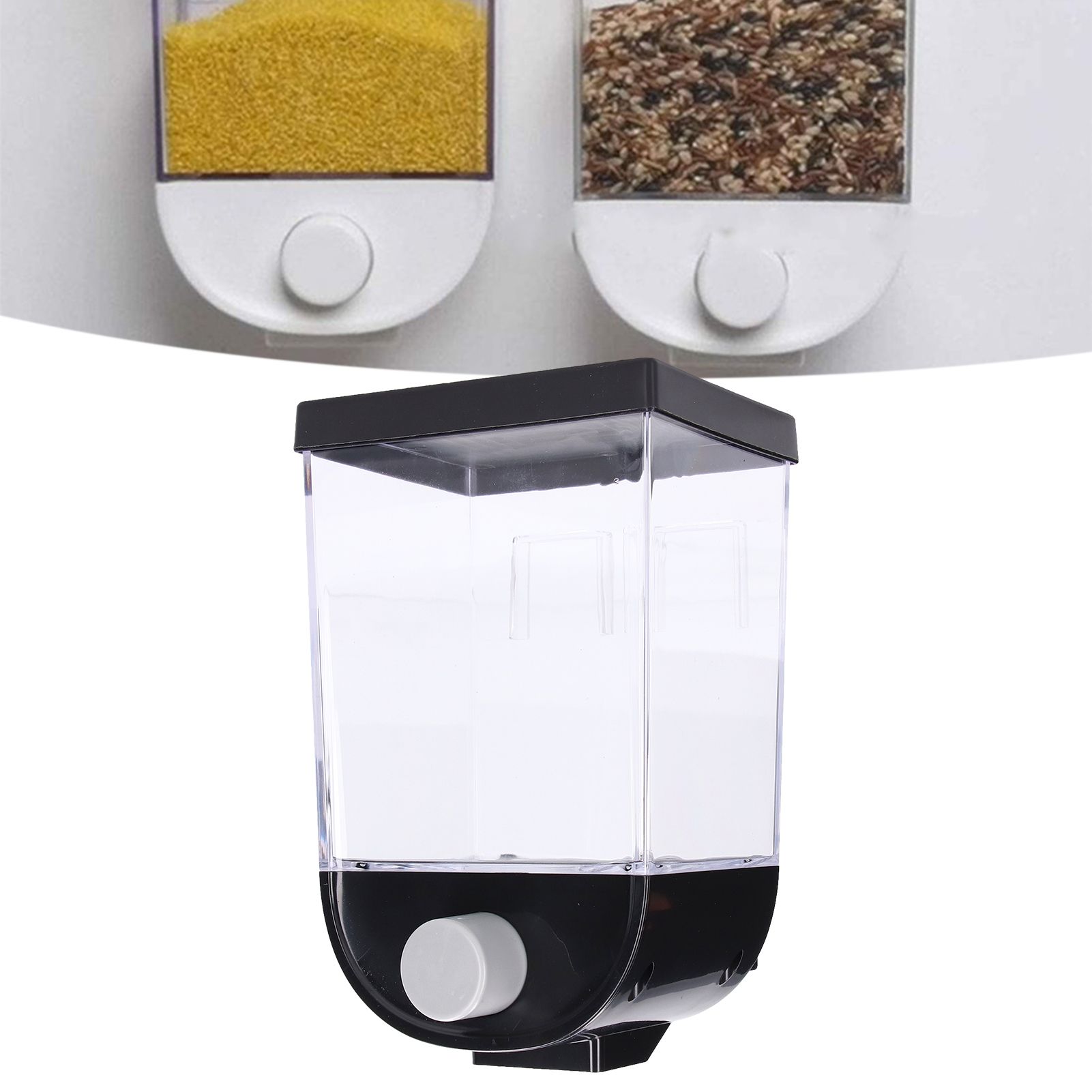 Square Dry Food Dispenser Wall Mounted Grain Storage Container Laundry Bead view 12