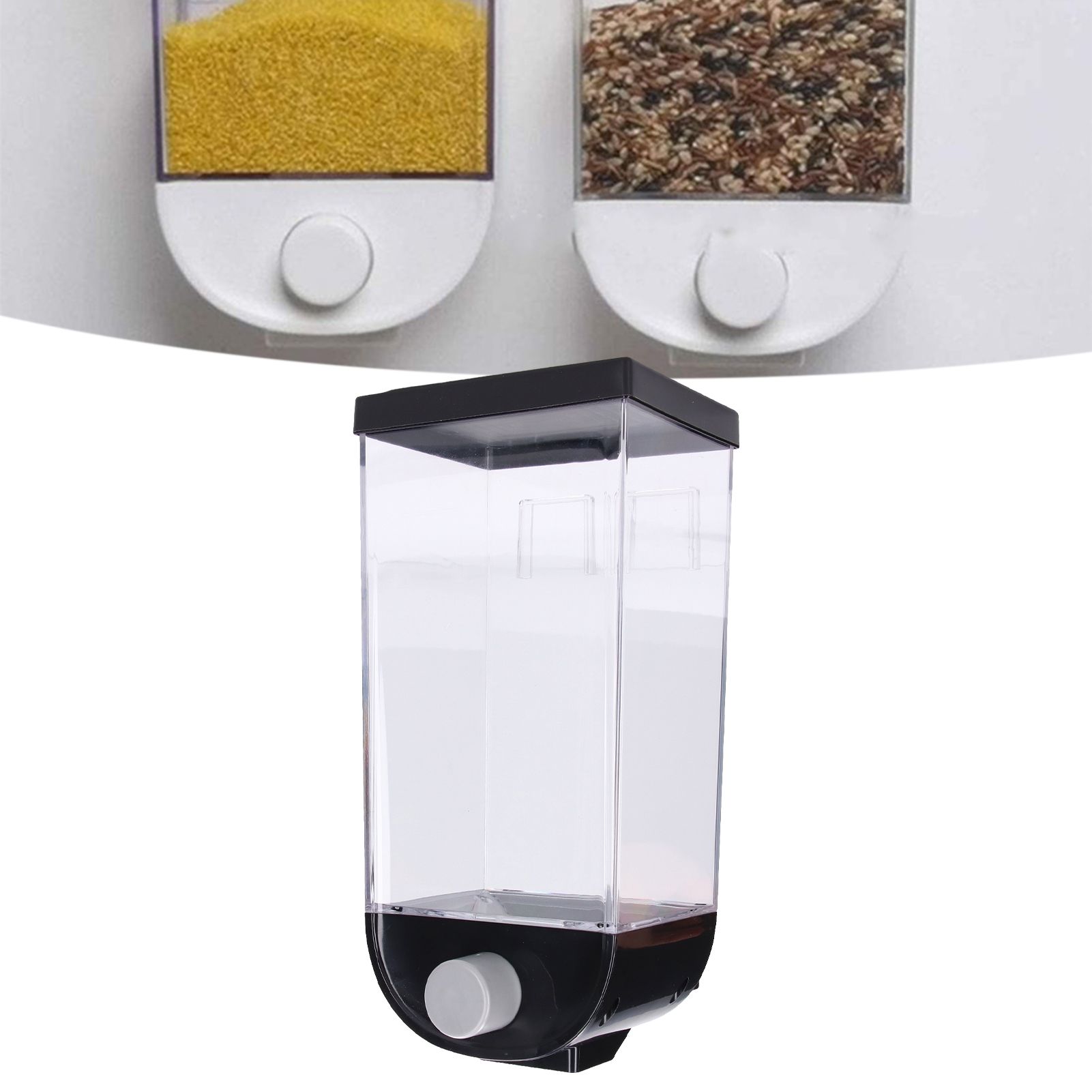 Square Dry Food Dispenser Wall Mounted Grain Storage Container Laundry Bead view 12
