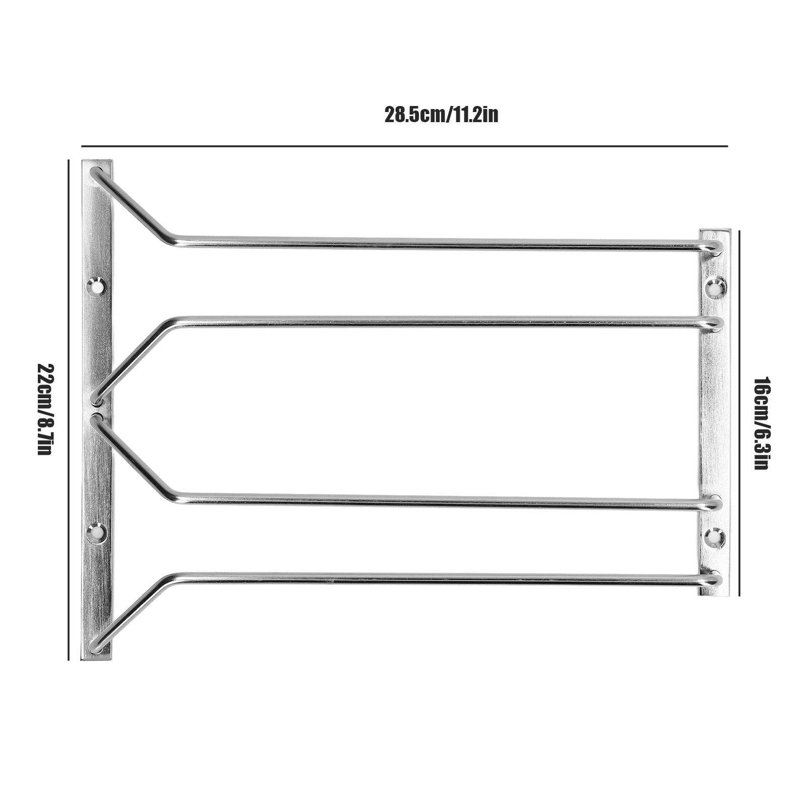 Stainless Steel Double Row Wine Glass Stemware Rack Hanging Stemware Holder view 13
