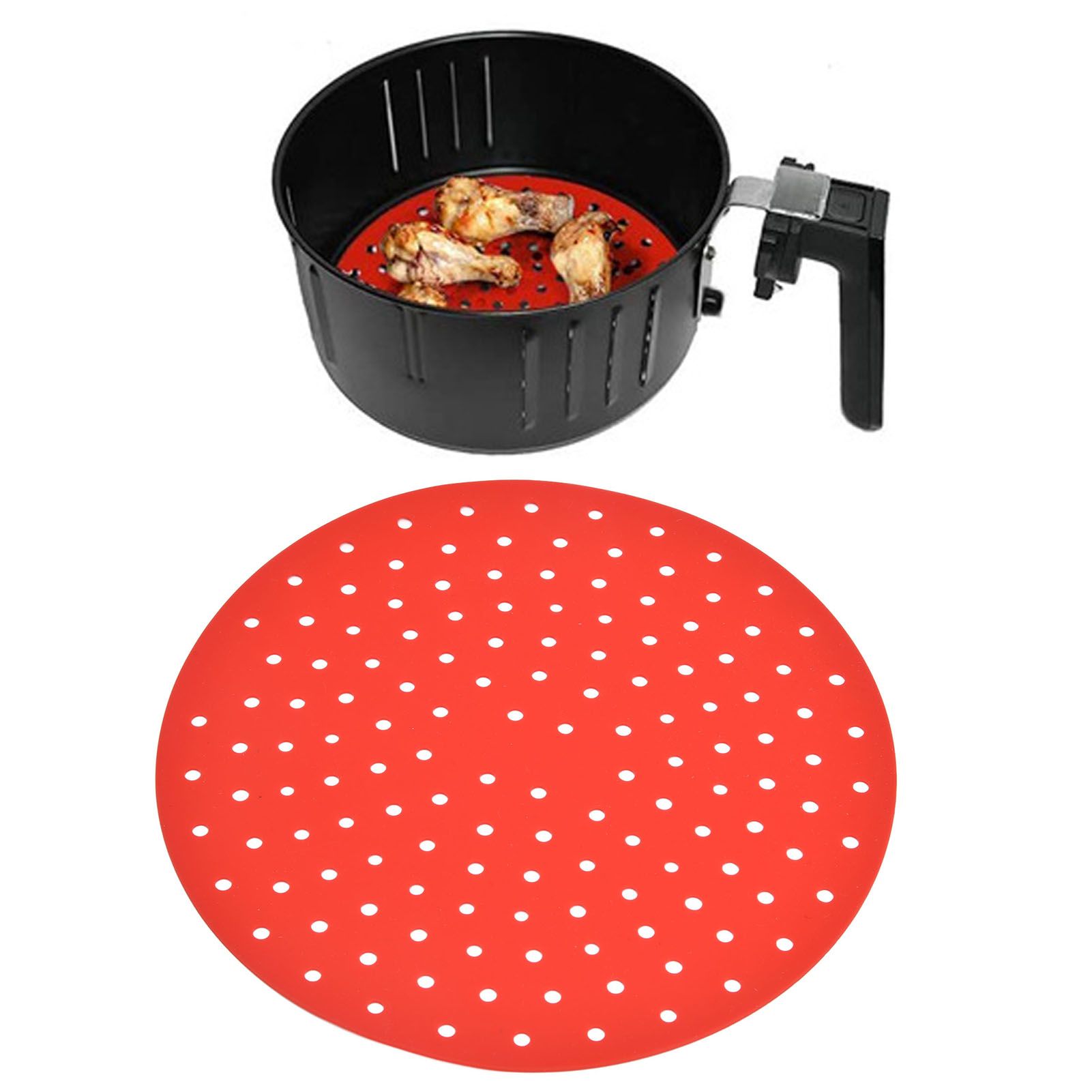 20cm Anti Slip Round Cooking Fryer Mat Anti Sticking Silicone Steamer Liners view 11