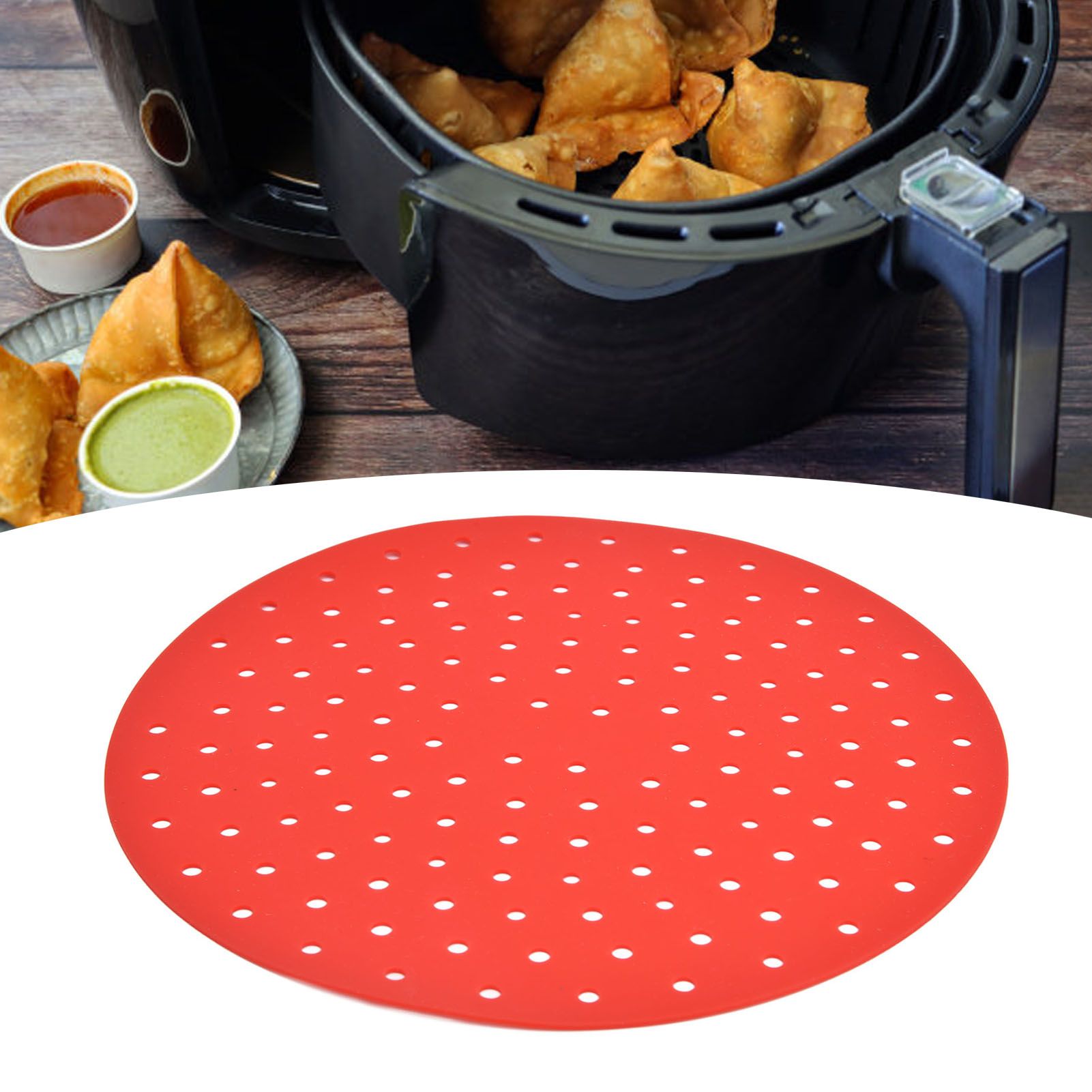 20cm Anti Slip Round Cooking Fryer Mat Anti Sticking Silicone Steamer Liners view 12