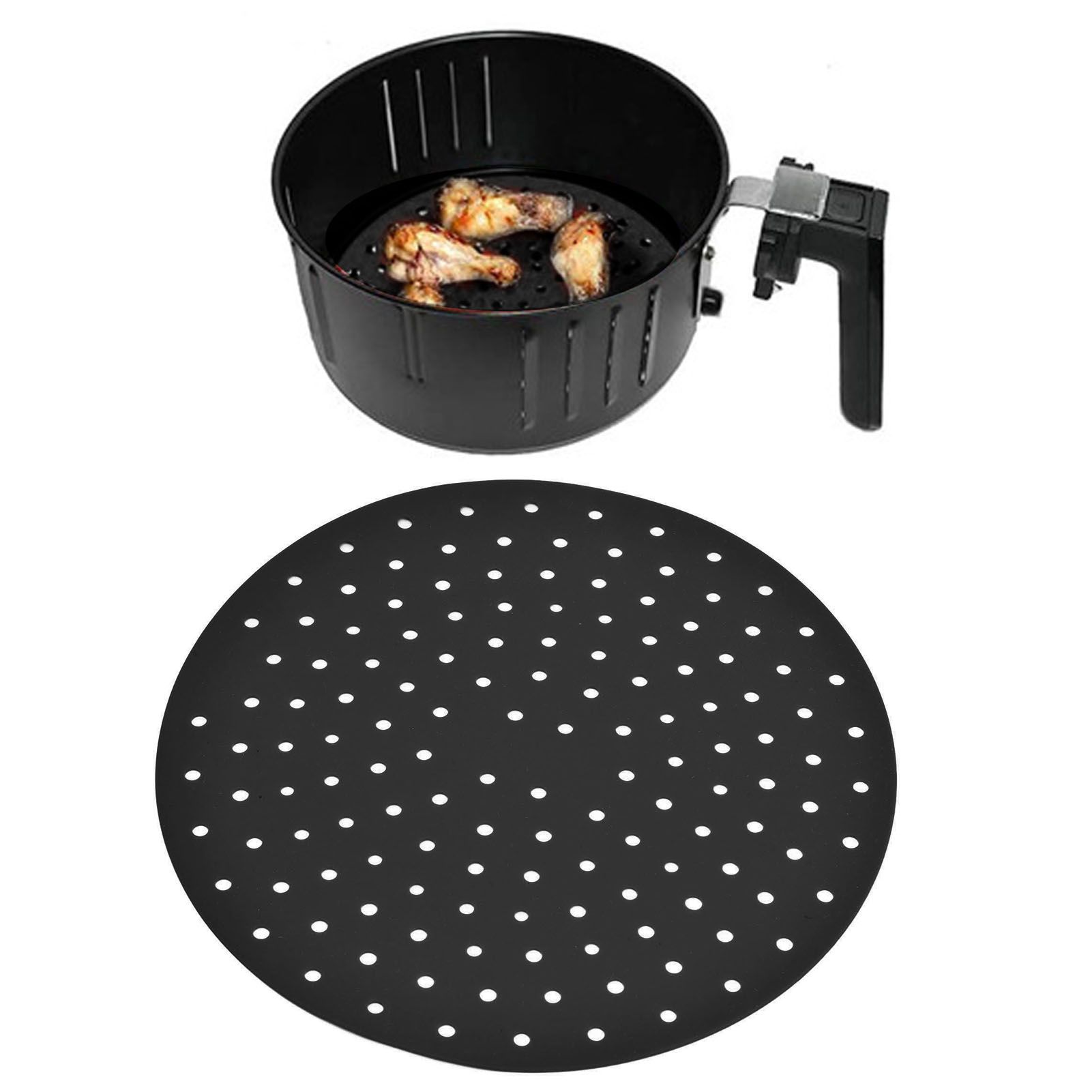 20cm Anti Slip Round Cooking Fryer Mat Anti Sticking Silicone Steamer Liners view 12