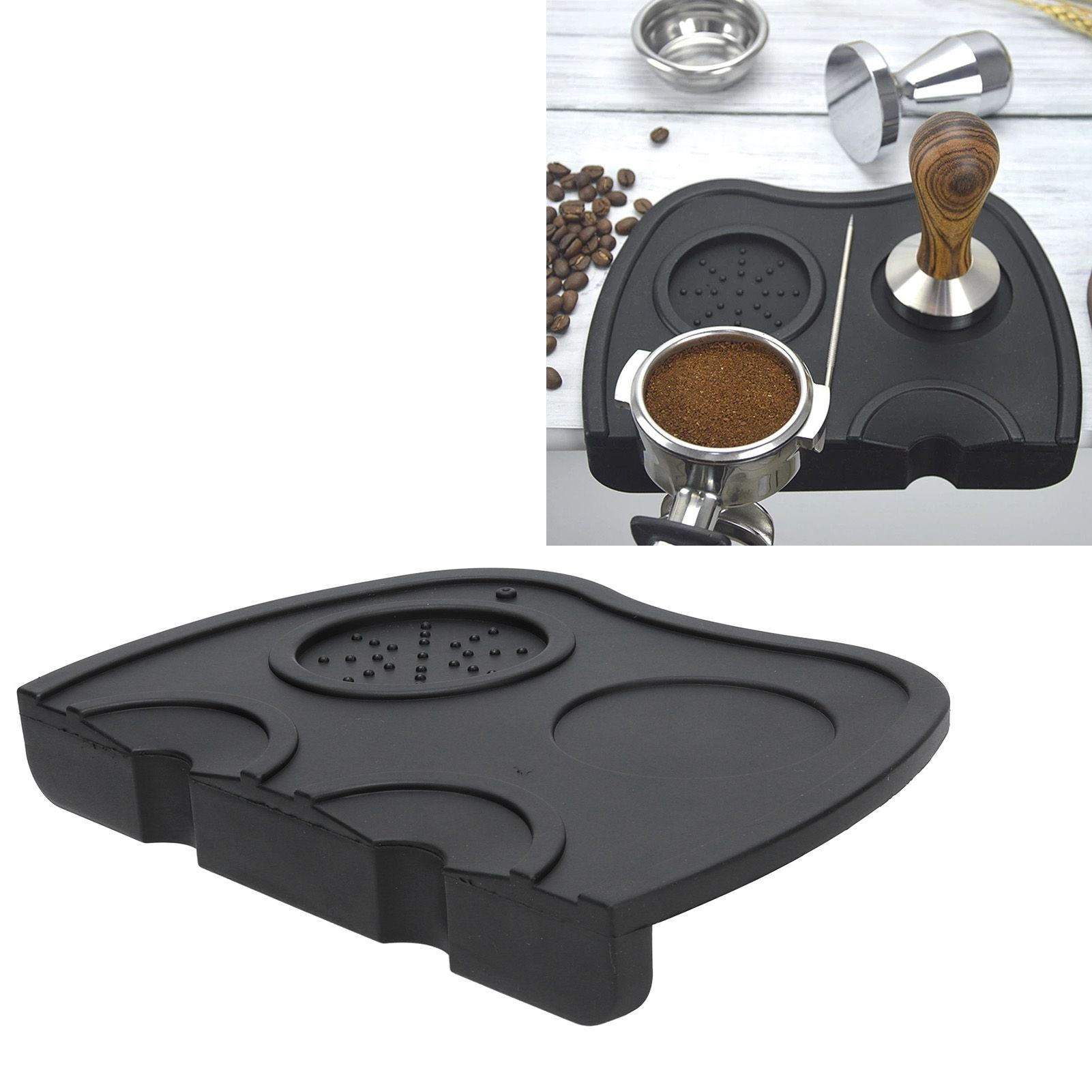 Silicone Coffee Tamper Pad Anti Slip Soft Tamper Mat Heat Resistant Corner view 12