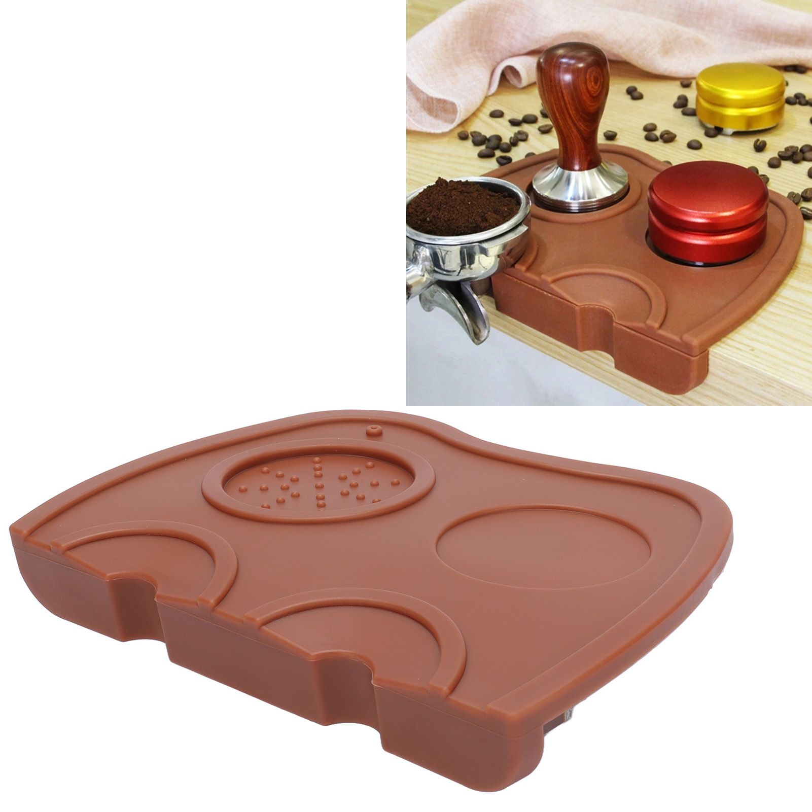 Silicone Coffee Tamper Pad Anti Slip Soft Tamper Mat Heat Resistant Corner view 12