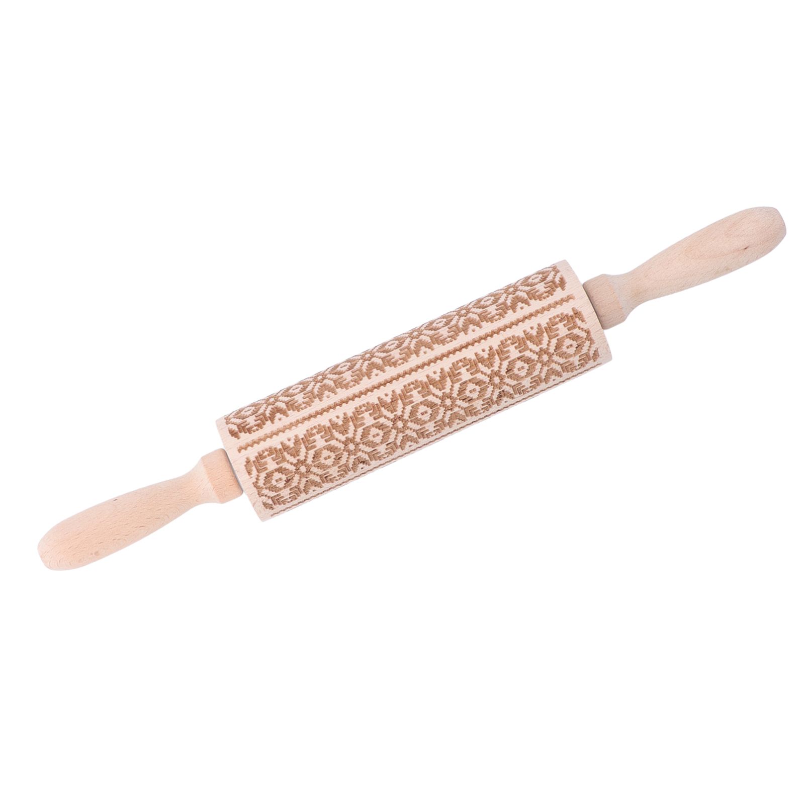 Embossed Rolling Pin 35cm 3D Pattern Highly Durable Moistureproof Safe Eco view 3