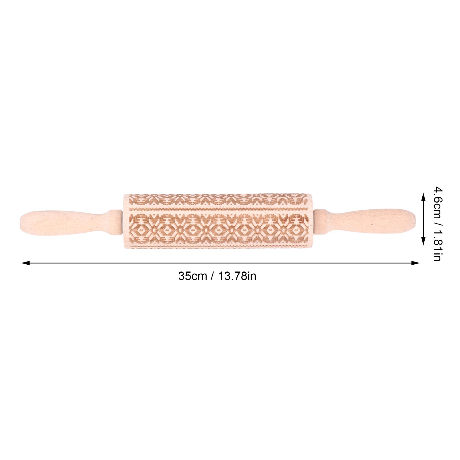 Embossed Rolling Pin 35cm 3D Pattern Highly Durable Moistureproof Safe Eco view 13