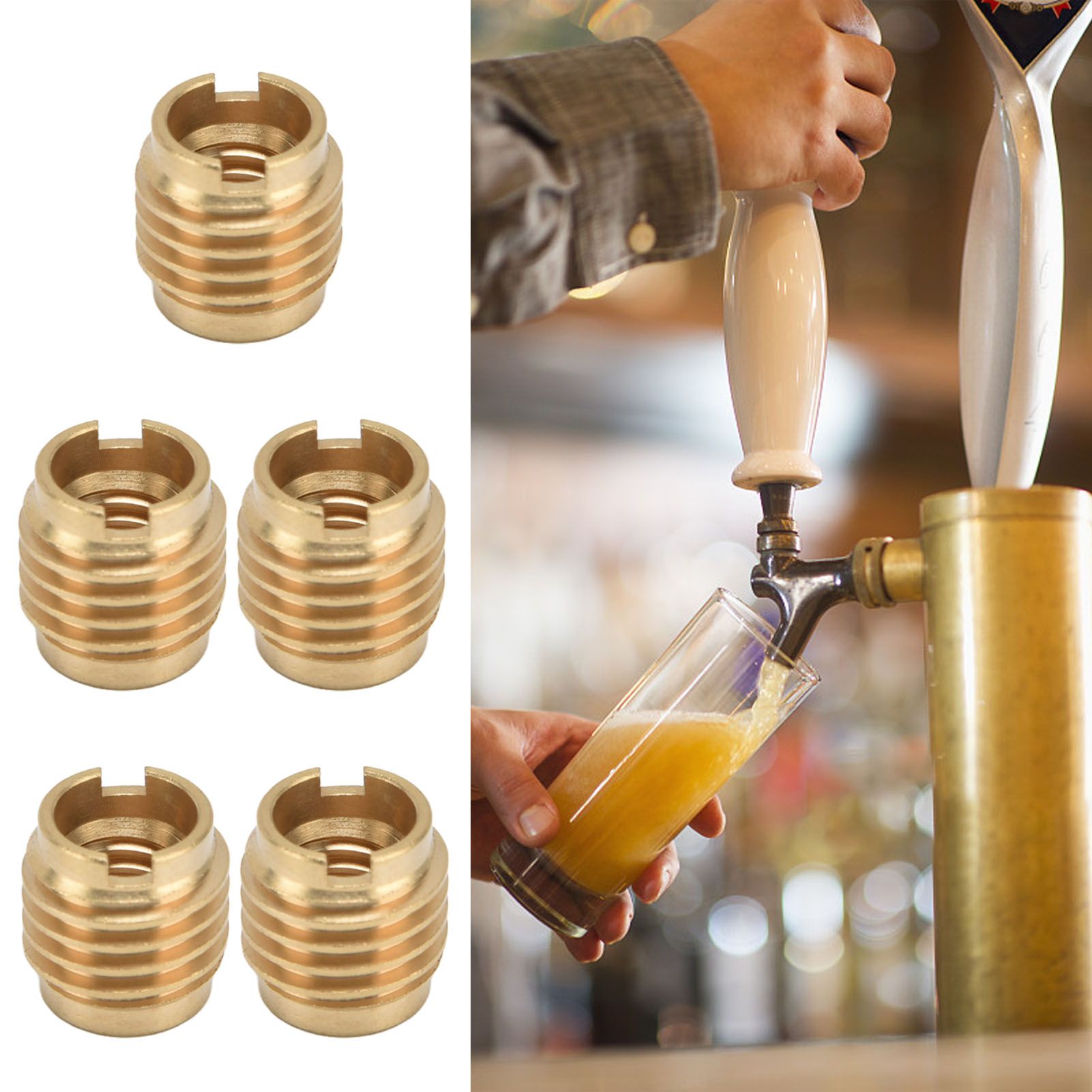 5 Pcs Beer Tap Handle Beer Tap Handles Manual Install Nuts for 3/8in‑16 UNC view 11