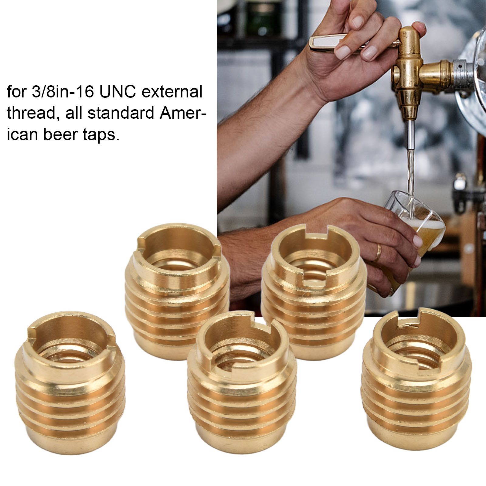 5 Pcs Beer Tap Handle Beer Tap Handles Manual Install Nuts for 3/8in‑16 UNC view 14