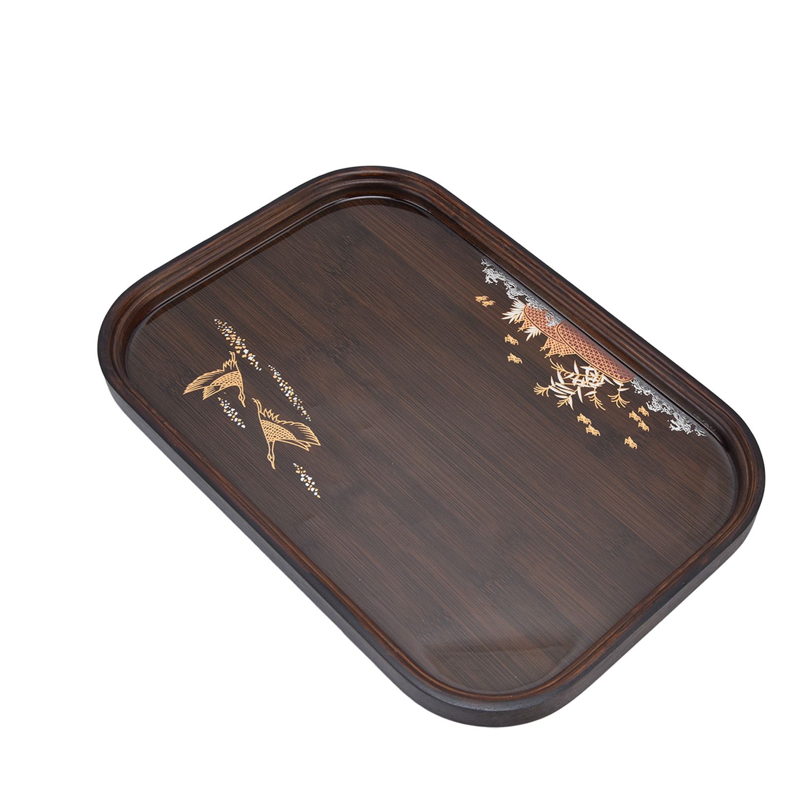 Bamboo Tea Tray Japanese Simple Novel Beautiful Resin Walnut Tea Tray for Home view 2