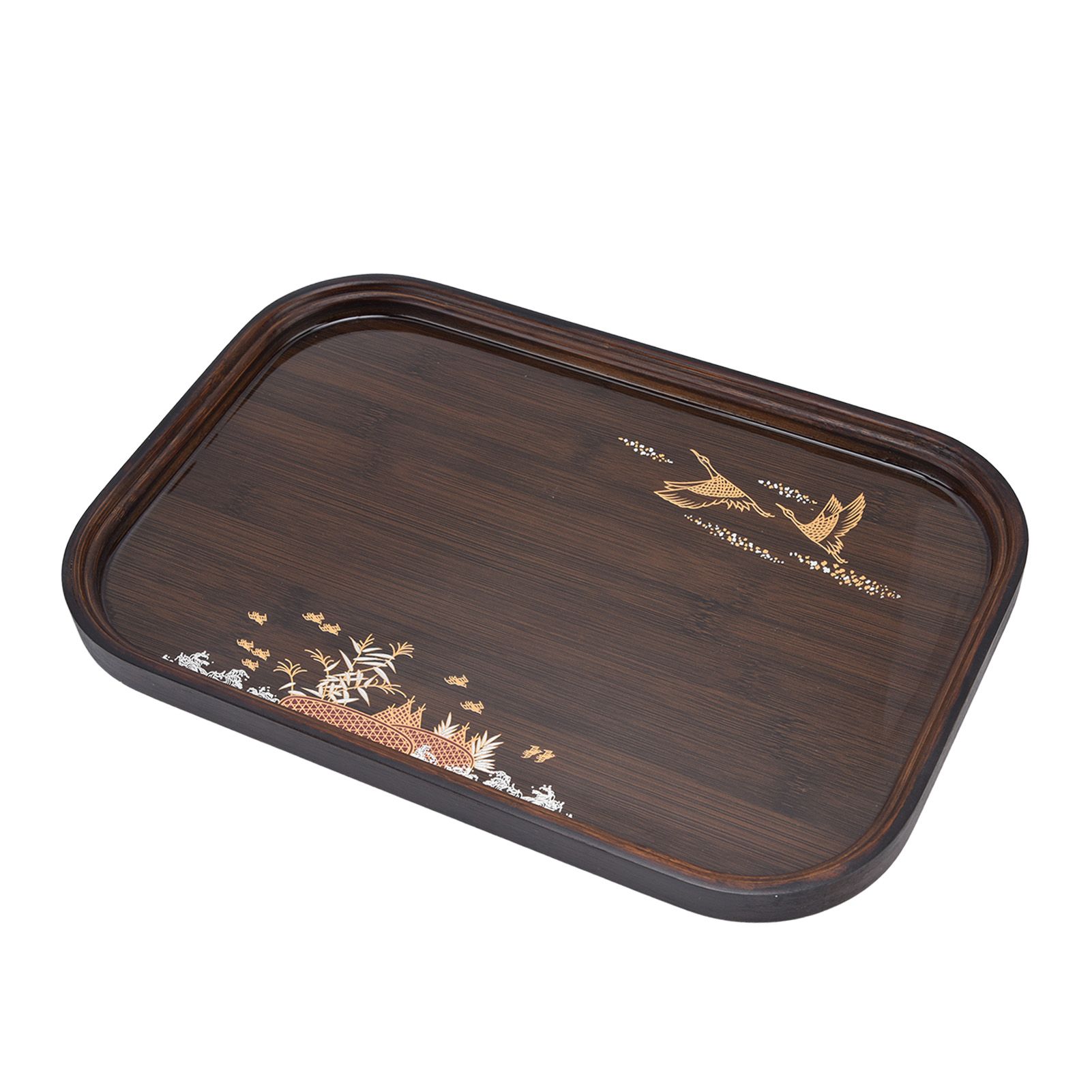 Bamboo Tea Tray Japanese Simple Novel Beautiful Resin Walnut Tea Tray for Home view 7